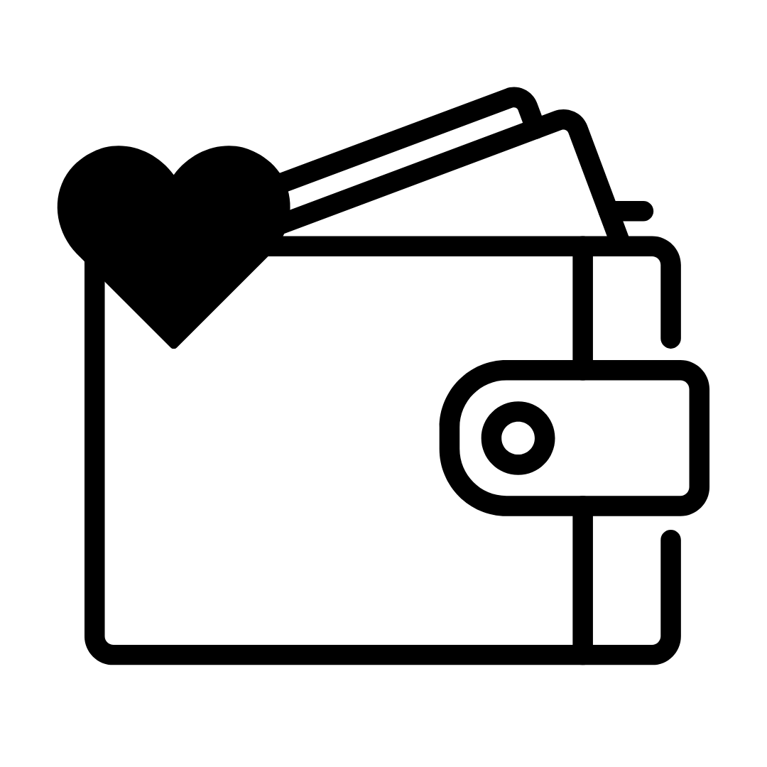 wallet with a heart