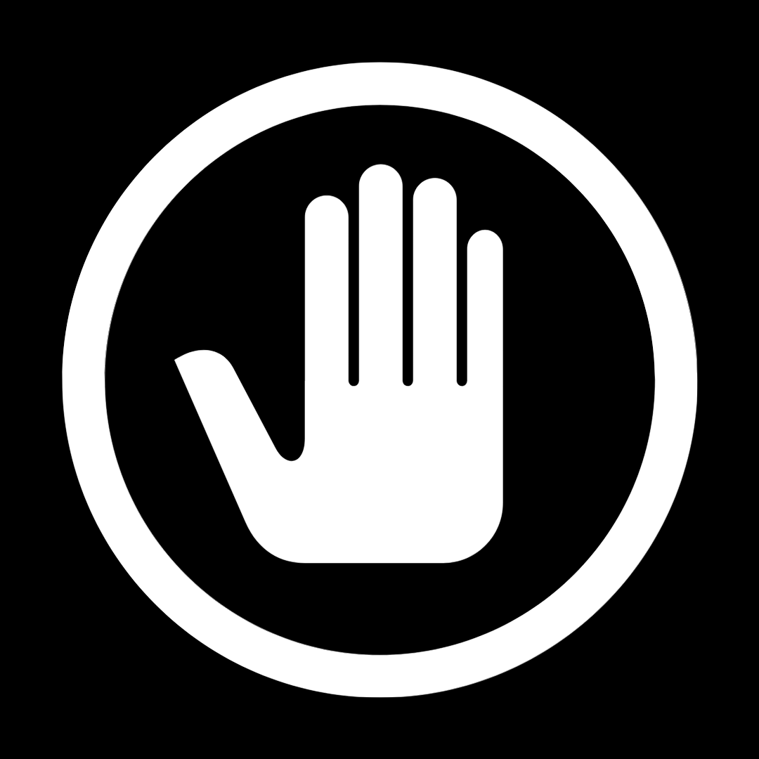 hand making a "stop" signal