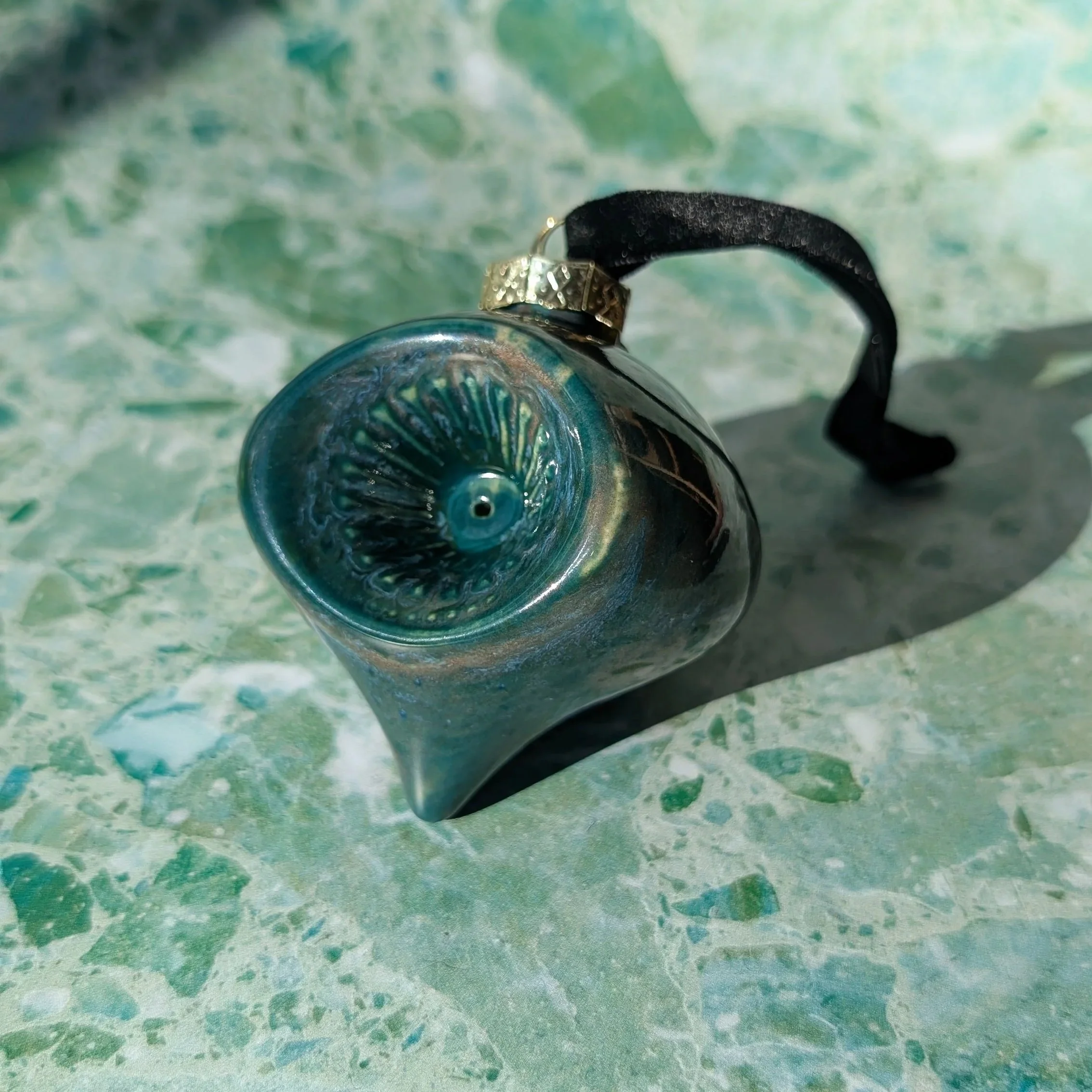 Jazz Holly Ornament 003 (teal green)