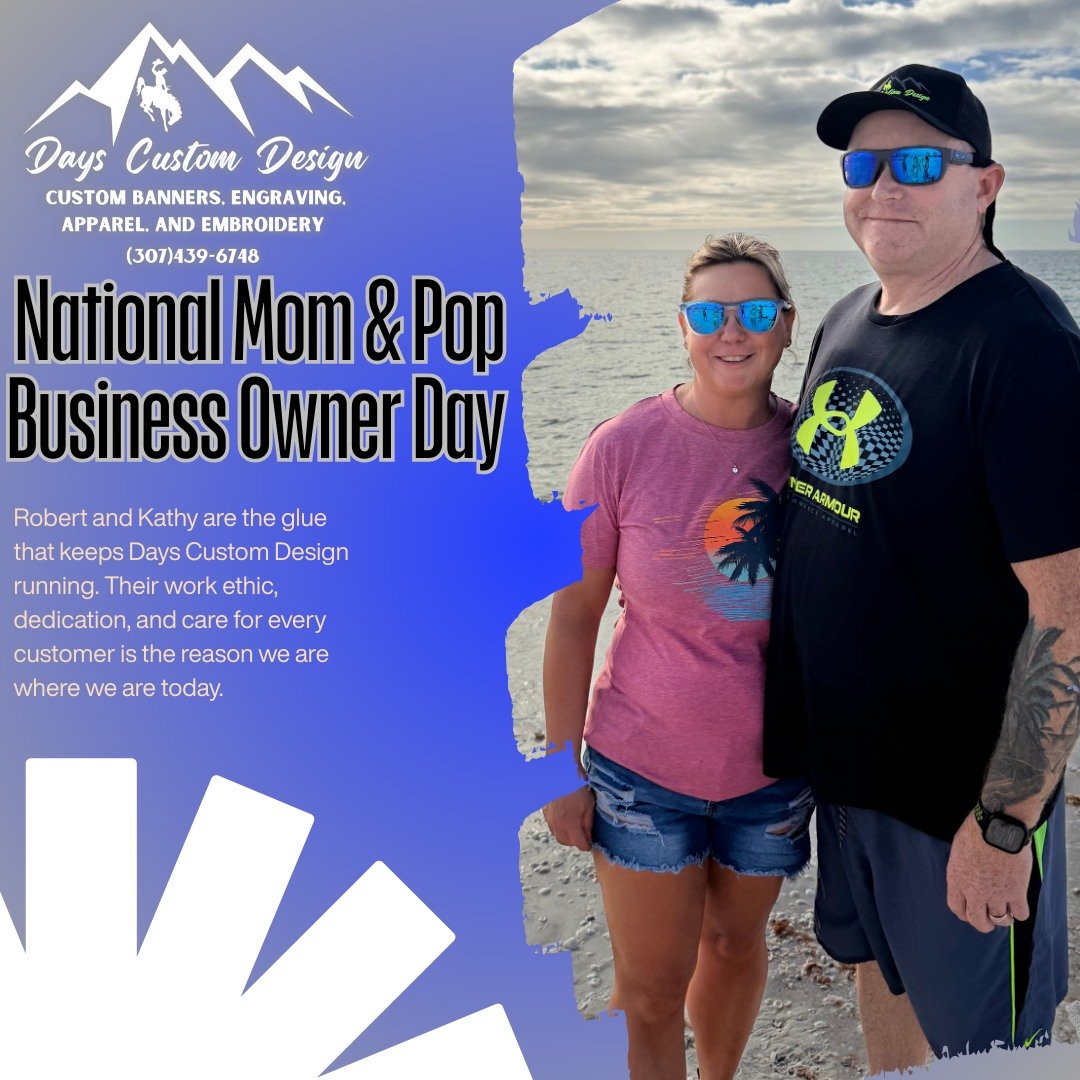 Mom and Pop Business Owners Day ❤️
Robert and Kathy are the glue that keeps Days Custom Design running. Their work ethic, dedication, and care for every customer is the reason we are where we are today.
If you have had a great experience with one or 