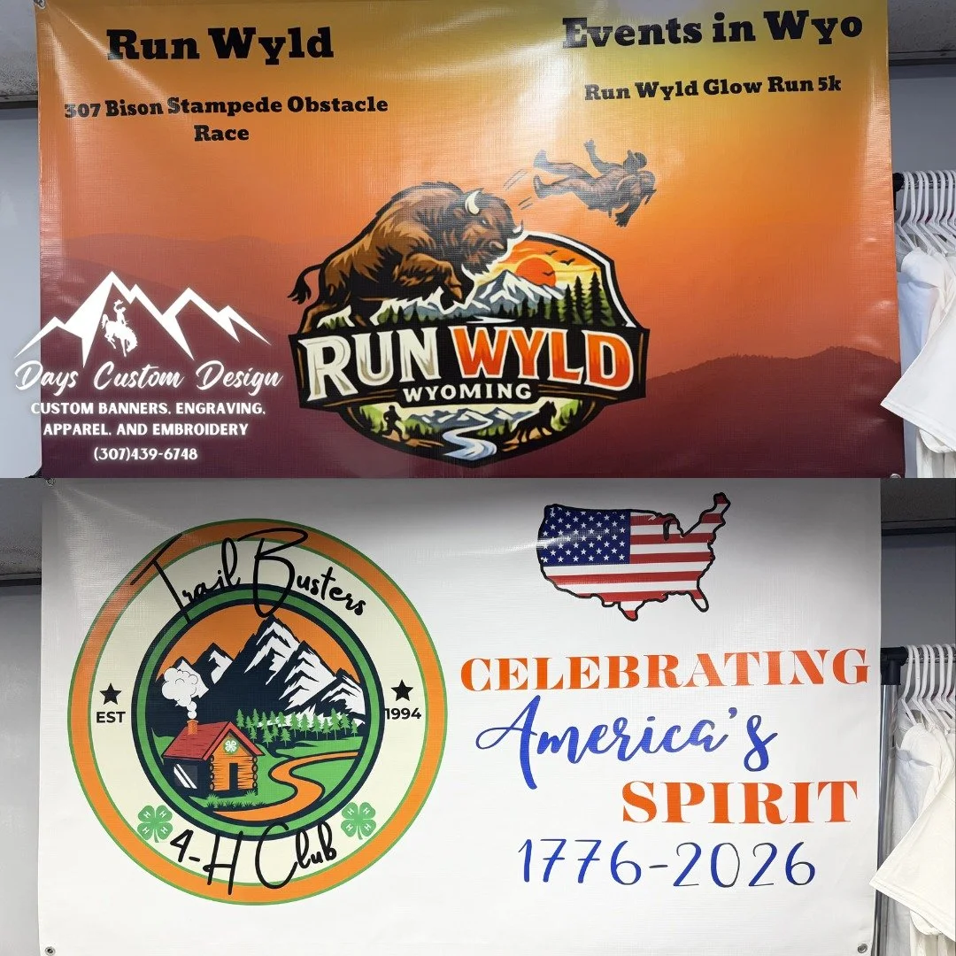 BANNERS, BANNERS, and MORE BANNERS! 🤩
Our machines have been BUSY... and so have we!
Take a look at just some of the recent banners that have rolled through our shop. Every one is completely different, and that is what makes custom printing so much 