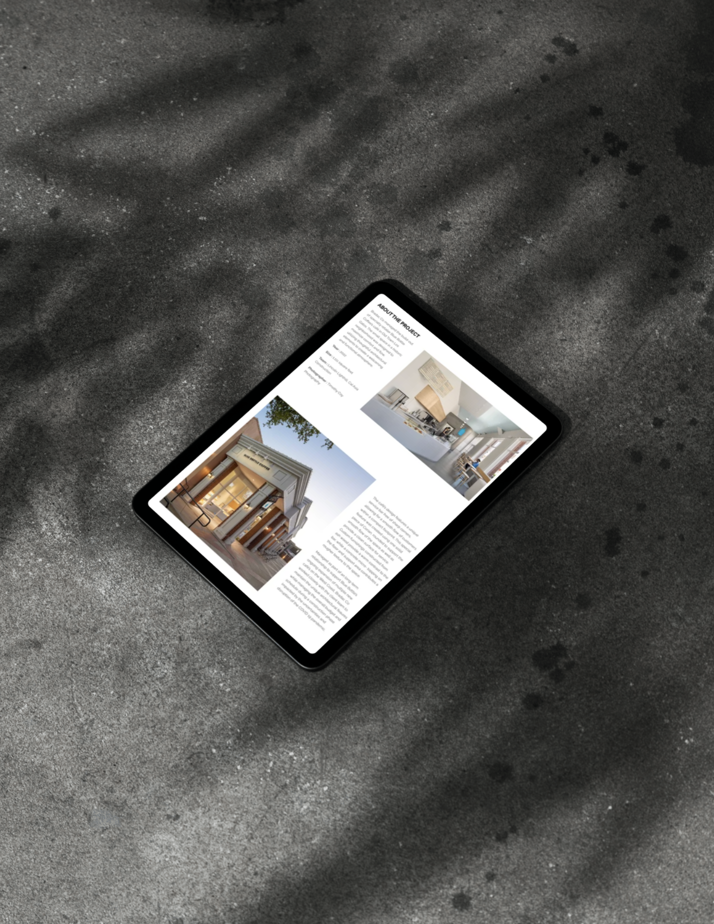 Ipad on Bradac Co. Blue Bottle project page