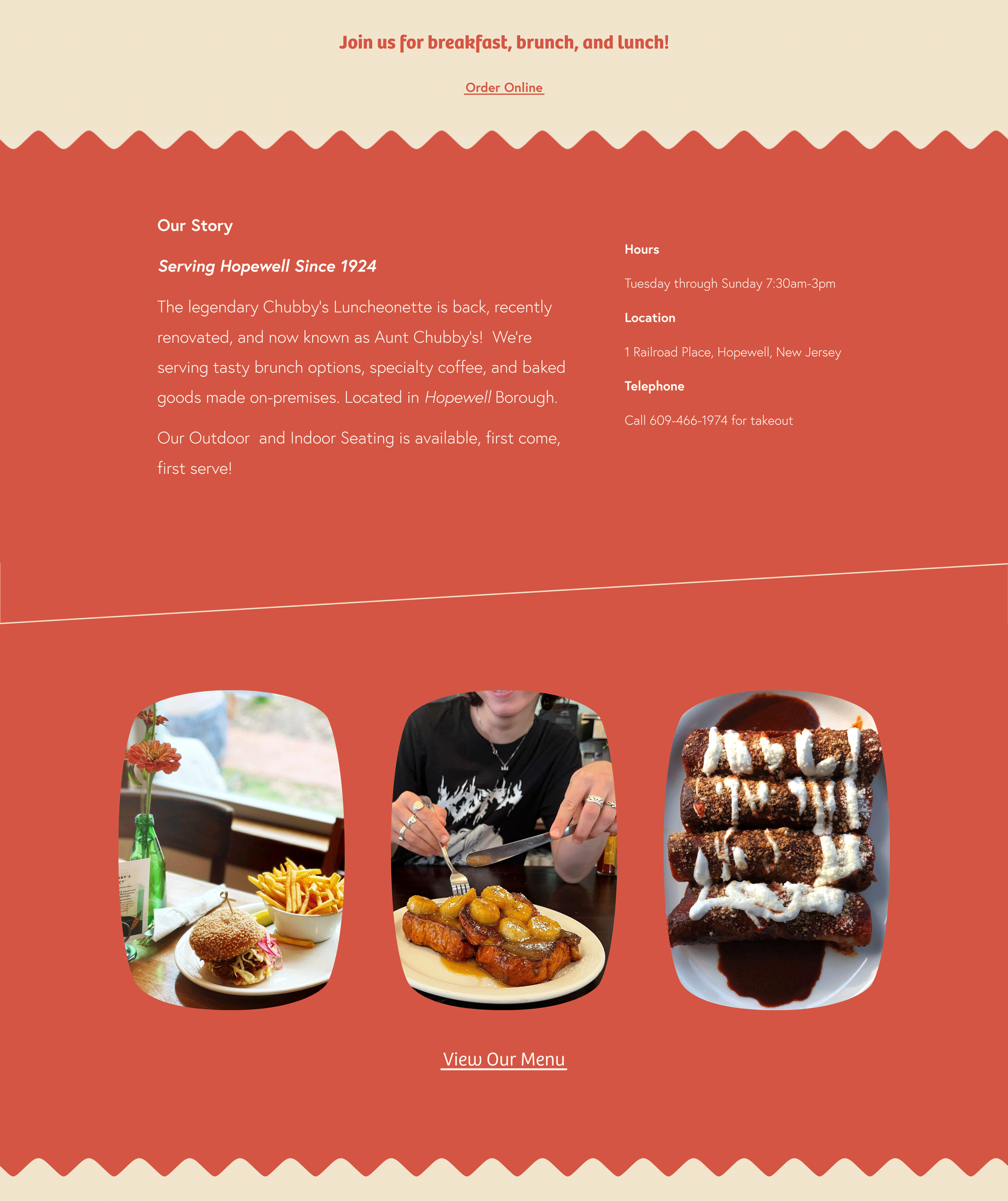 Aunt Chubby's homepage about section