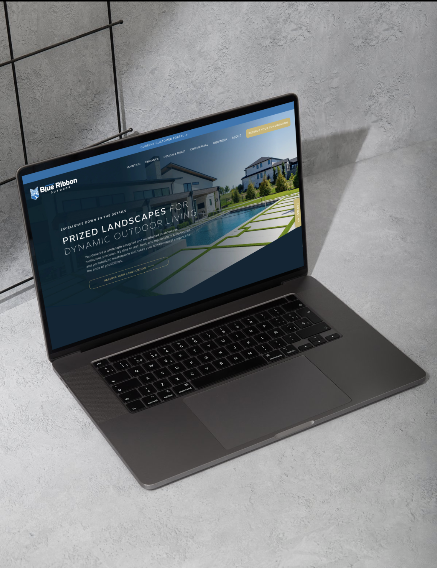 Blue Ribbon homepage open on a laptop