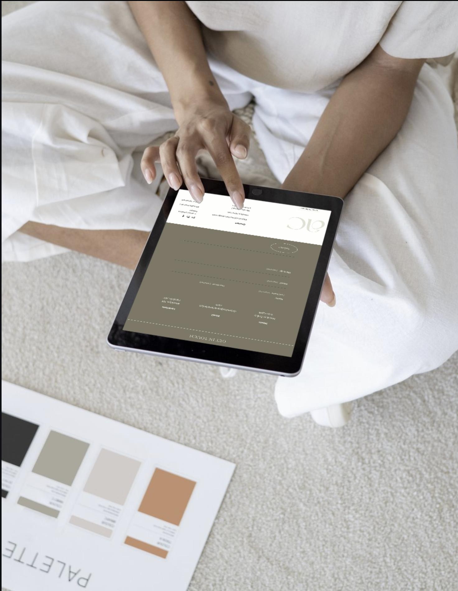 Woman on Ipad on Castelero Design Website