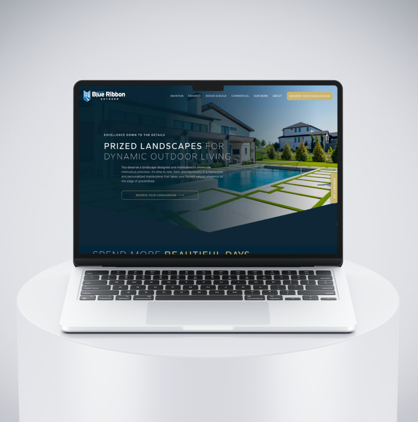 New Blue Ribbon homepage on desktop