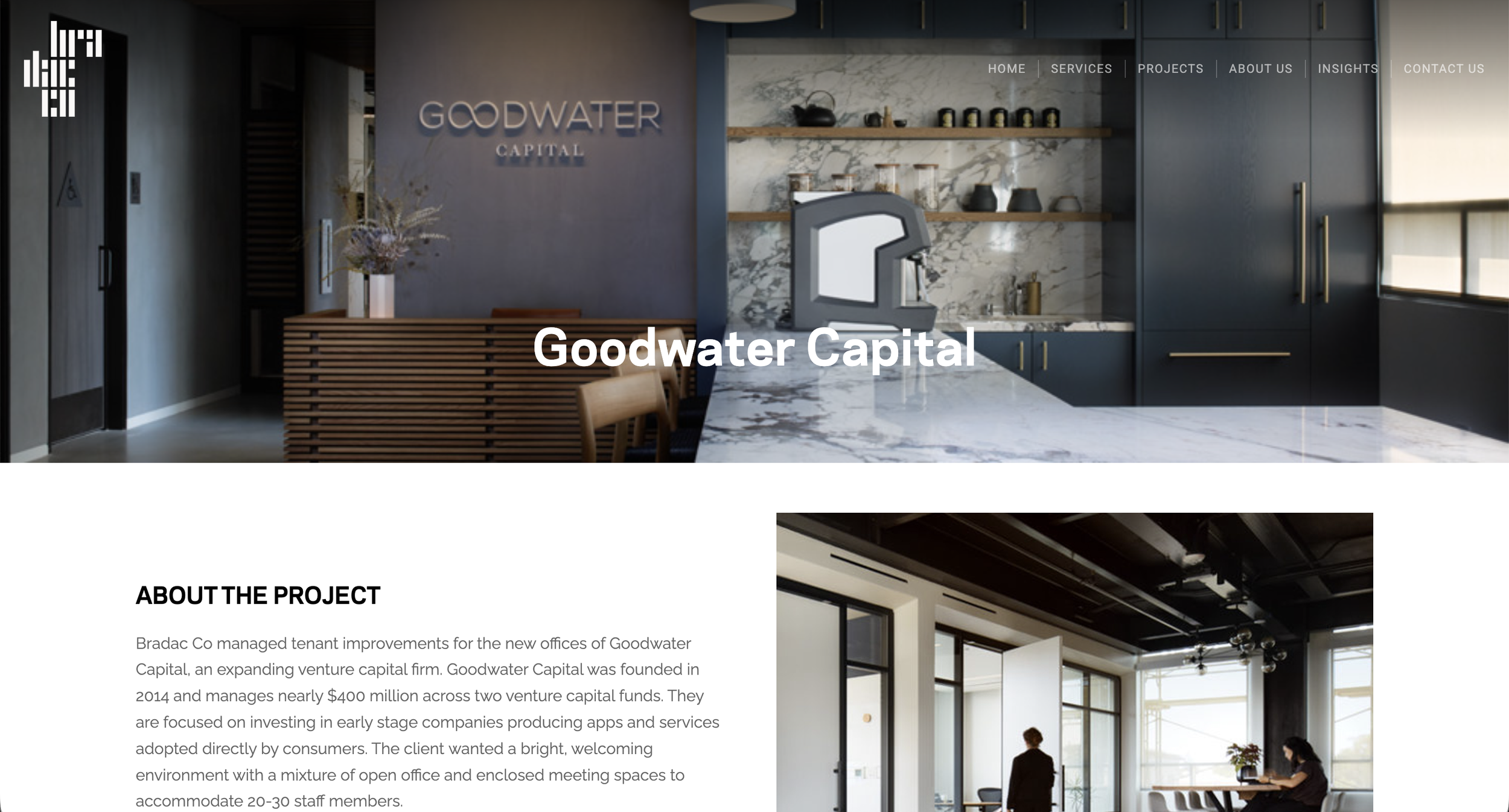 Bradac Co project page for Goodwater Capital