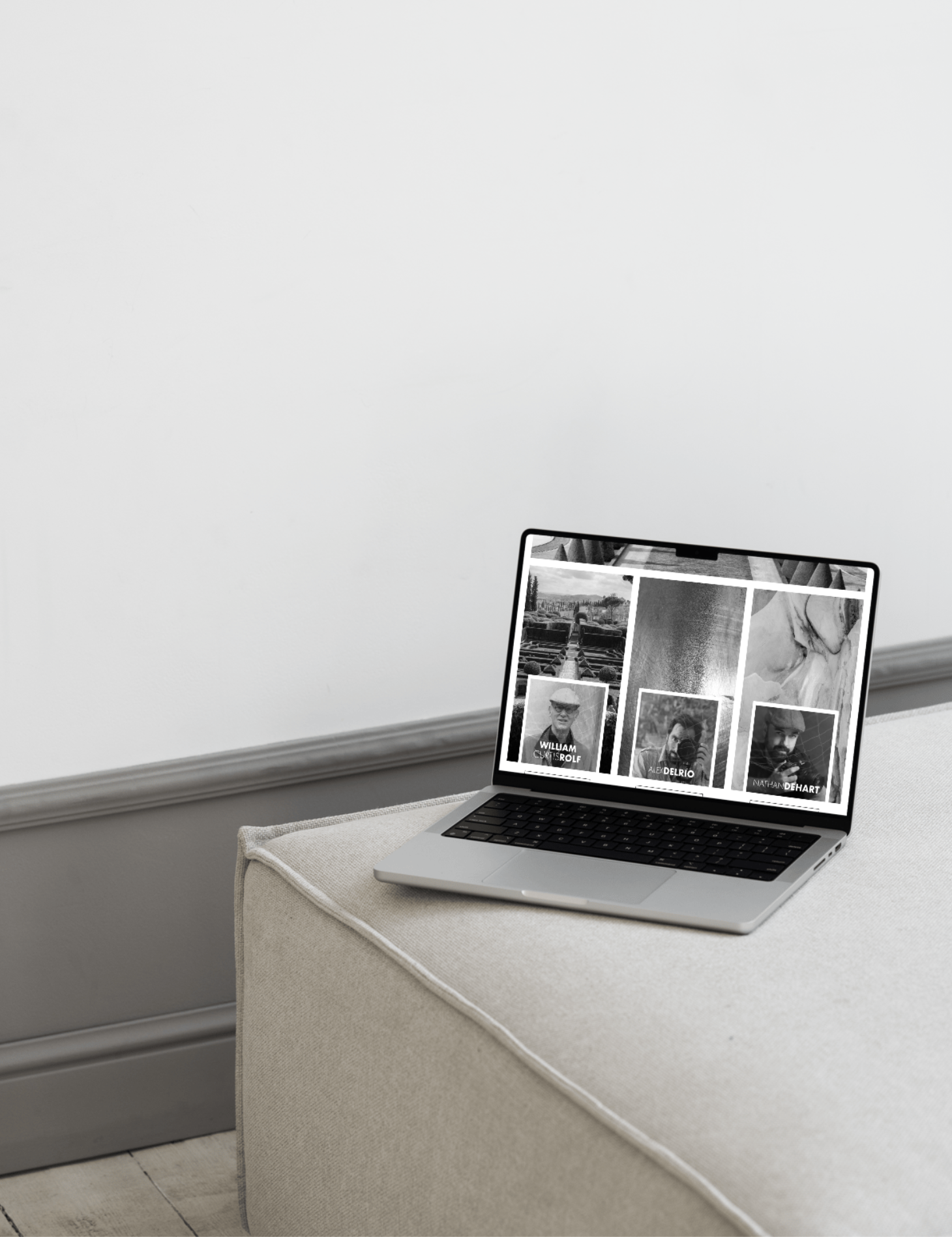 Arte Inmortal artist profiles on laptop