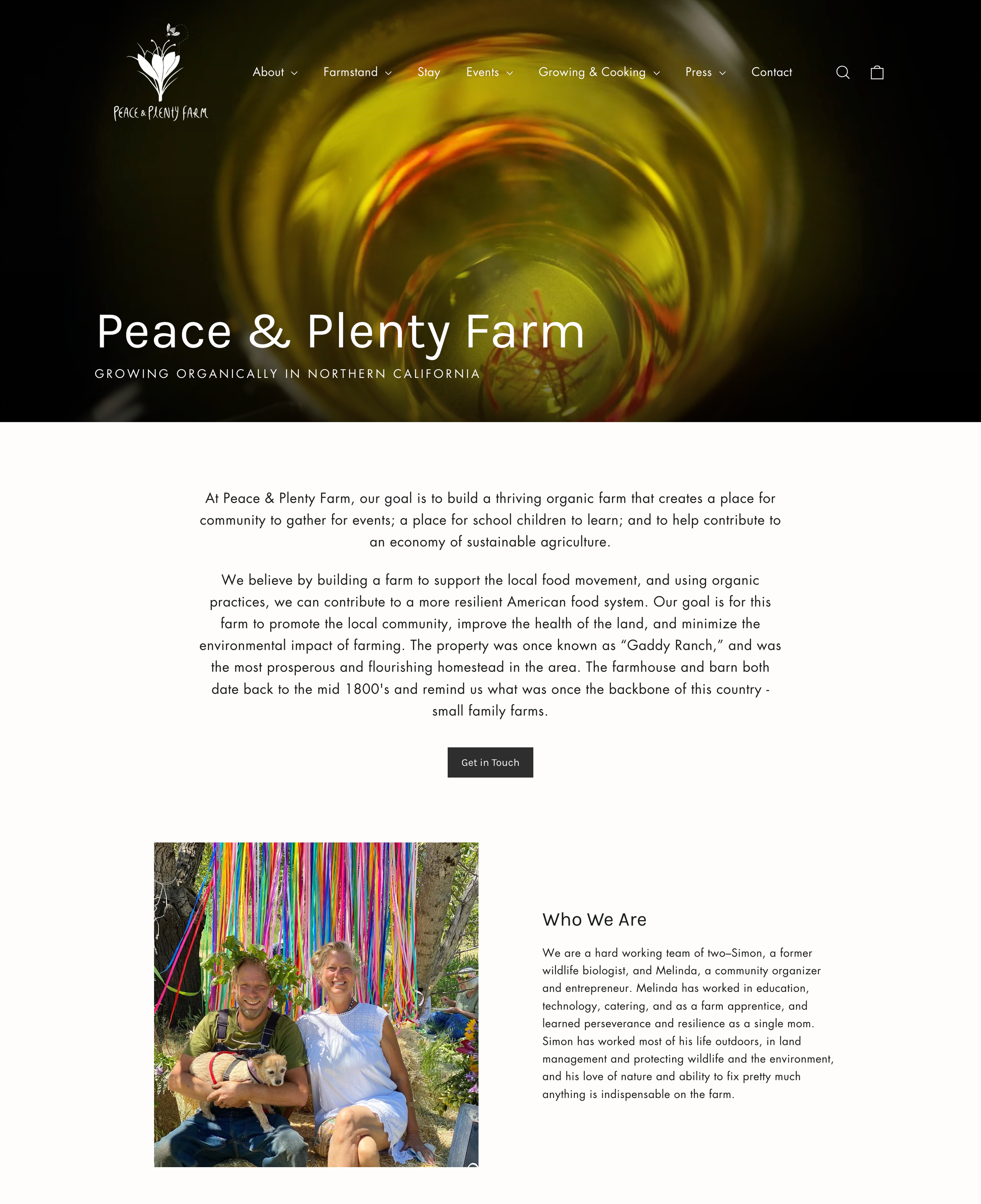 Peace & Plenty Farm about page
