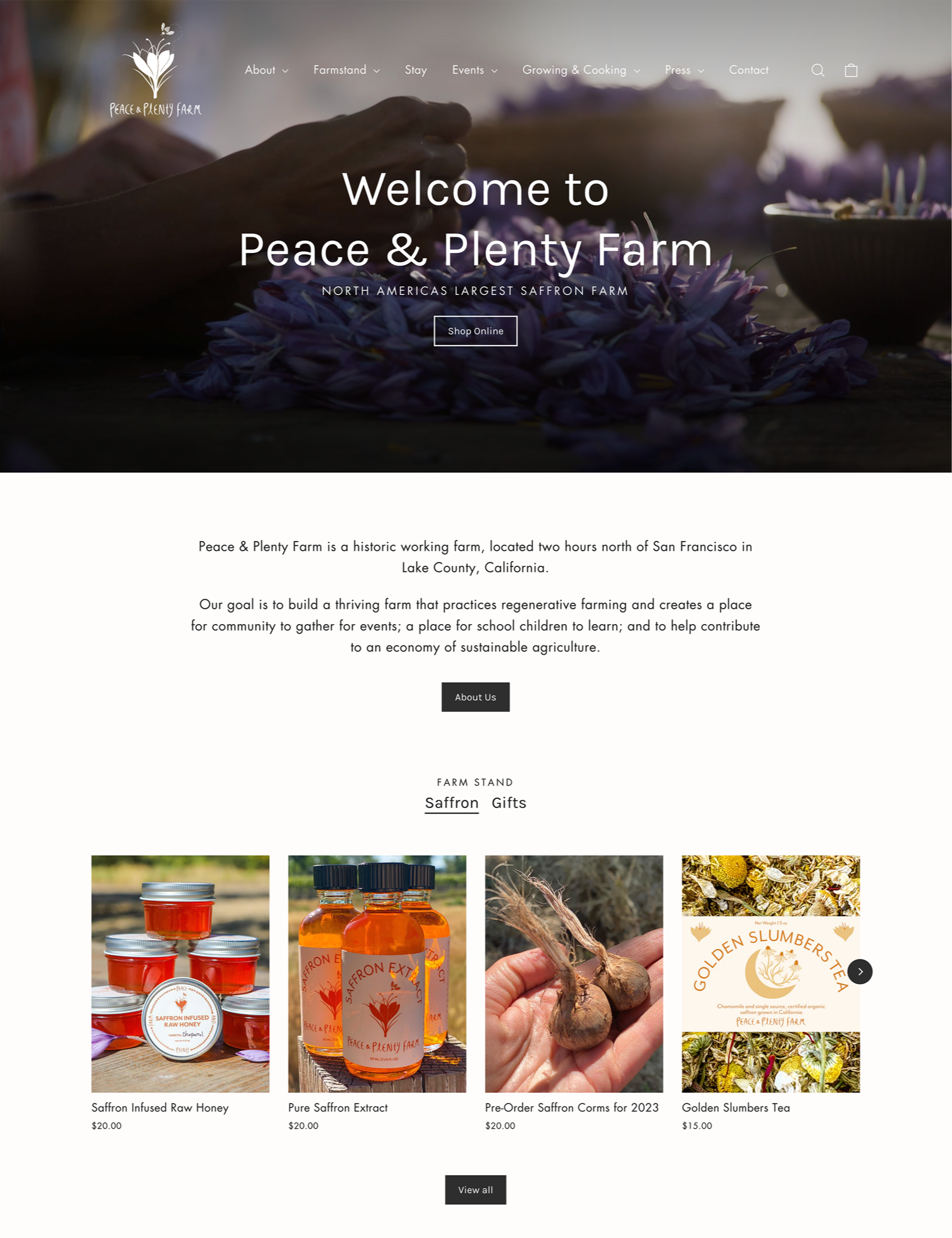 Peace & Plenty Farm homepage