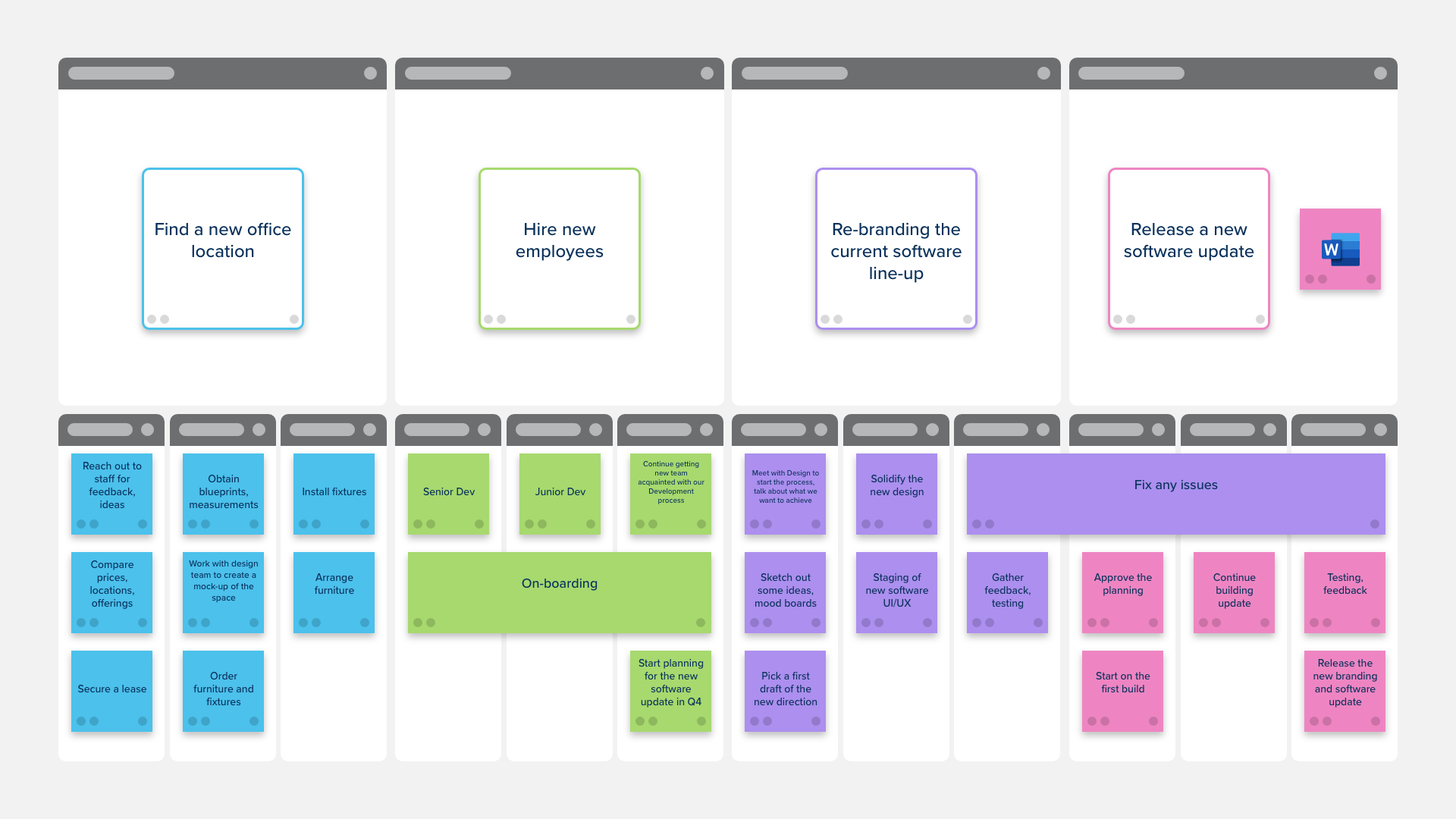 Quarterly/Monthly Goal Setting Template — Stormboard