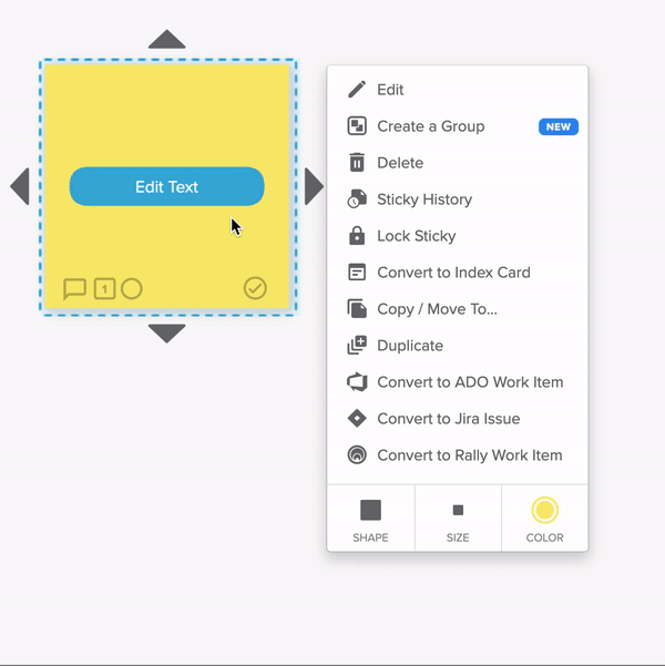 changing a sticky note shape stormboard