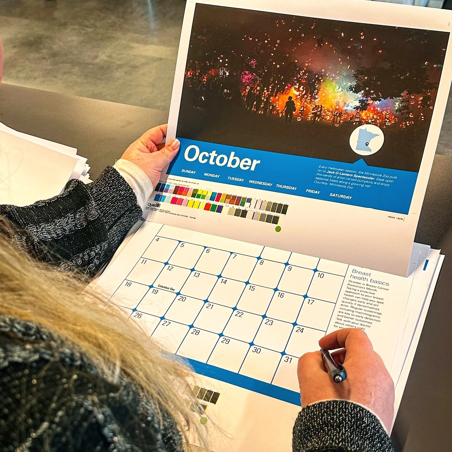 It&rsquo;s Halloween week&mdash;and there&rsquo;s nothing spookier than a missed typo! 👻

The team is busy reviewing final proofs for the Blue Cross and Blue Shield of Minnesota calendar before it heads to print.

#TouchpointMedia #ClientWork #Creat