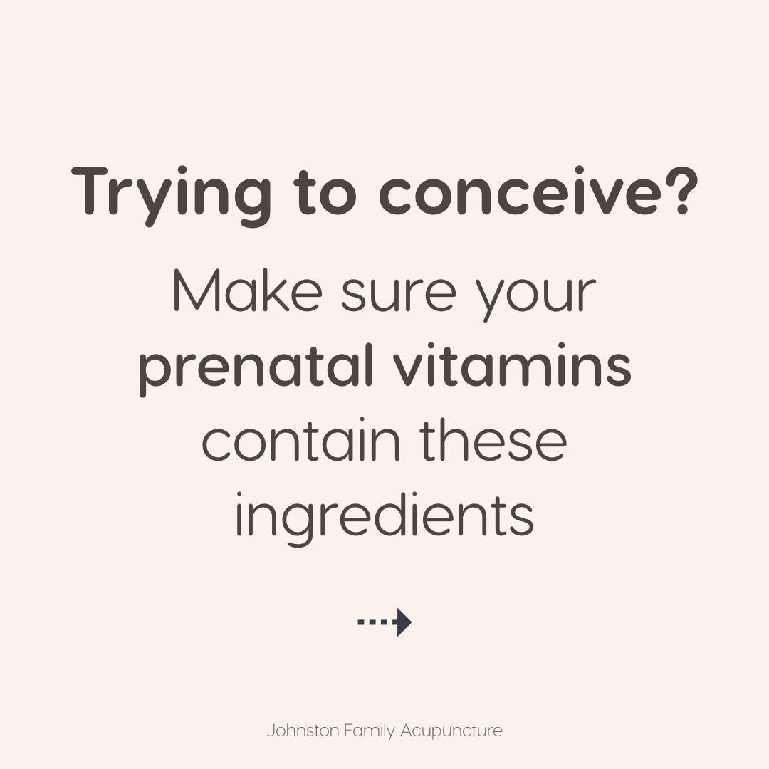 These vitamins are all important for supporting your pregnancy, BUT don&rsquo;t feel pressured to spend a bunch of money on the fanciest prenatal! At a minimum, make sure what you get has at least 400mcg of folic acid.⁠
⁠
Ultimately diet &amp; exerci