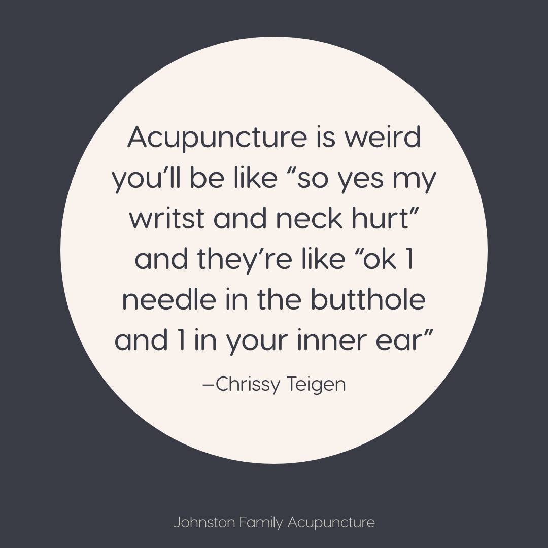 First of all, we&rsquo;re not going to needle your 🍑.⁠
⁠
And second, there&rsquo;s actually thousands of years of history and a complex diagnosis system behind where we decide to place your acupuncture needles!⁠
⁠
To figure out where we&rsquo;ll pla