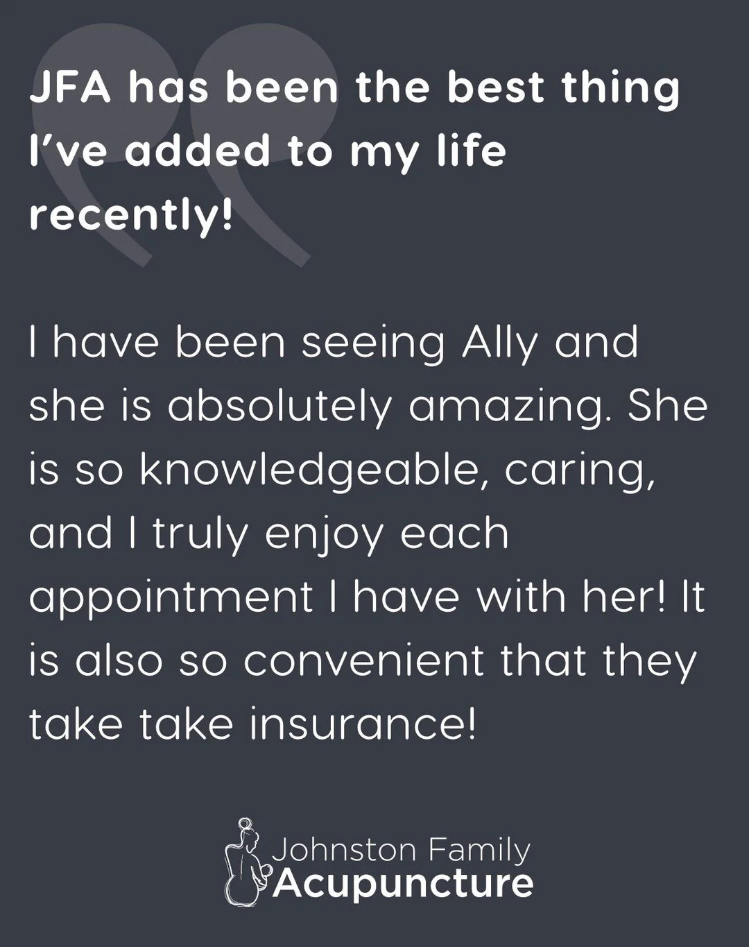 Knowledgeable. Caring. And appointments that you actually look forward to! 💚🫶🏻
ㅤ
#testimonial #patient #acupuncture