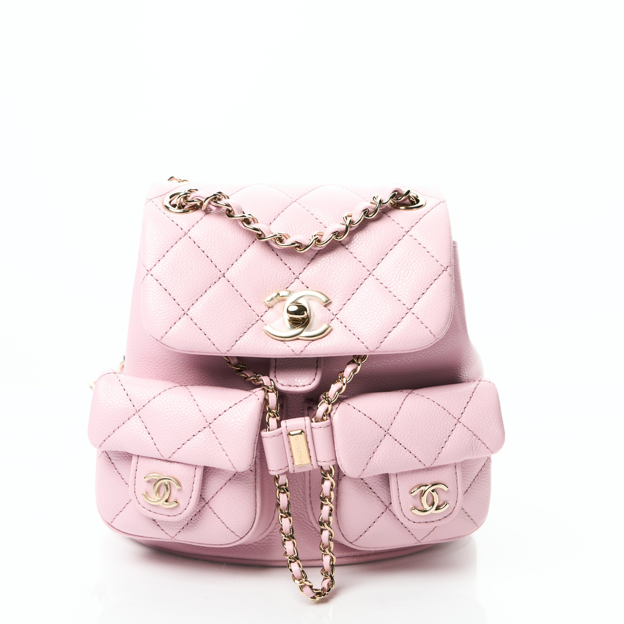 Chanel Quilted Small Duma Pockets Drawstring Backpack Pink Caviar LGHW — guruEdit by Elma Davis