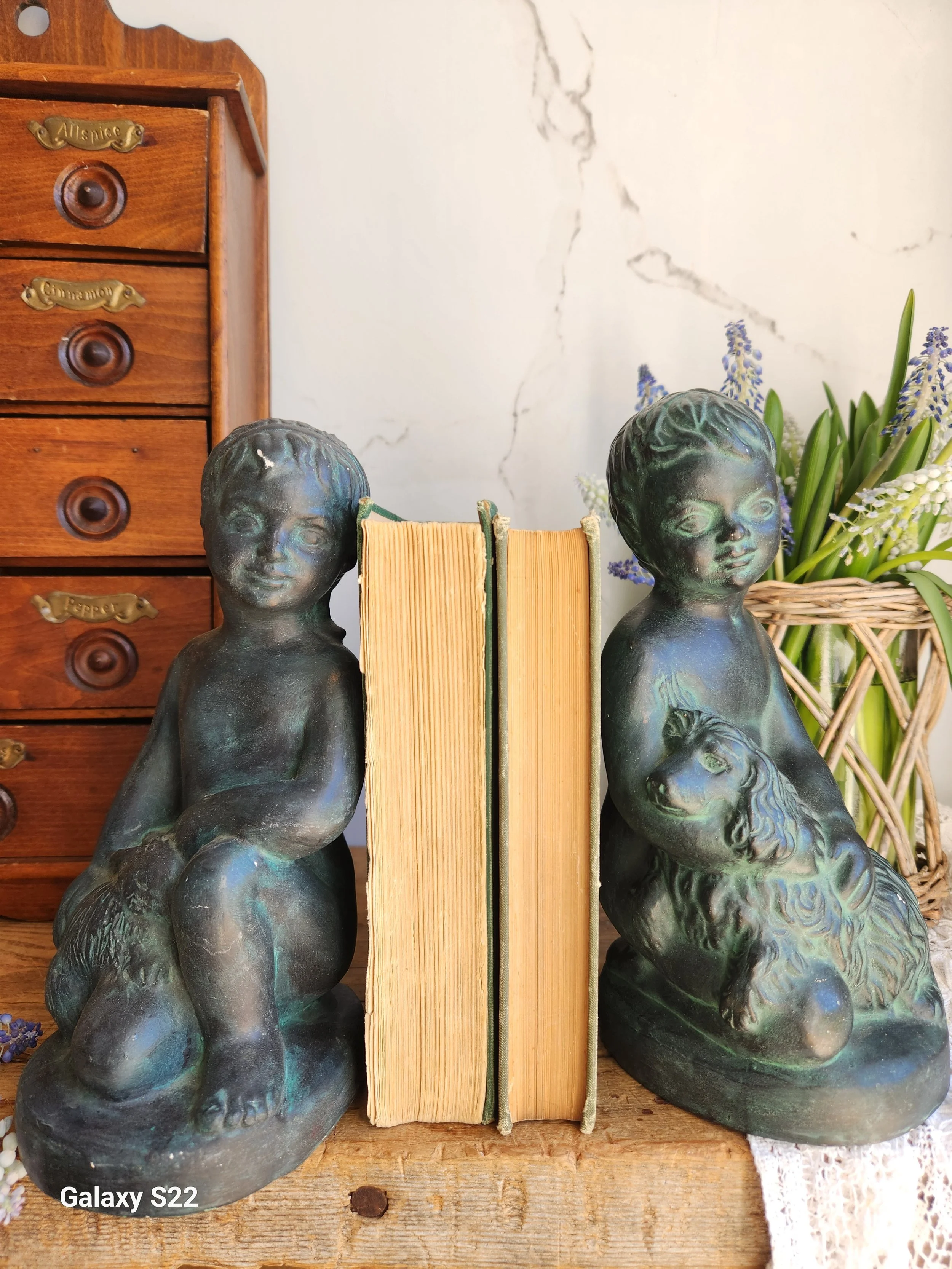 Vintage Italian bookends signed