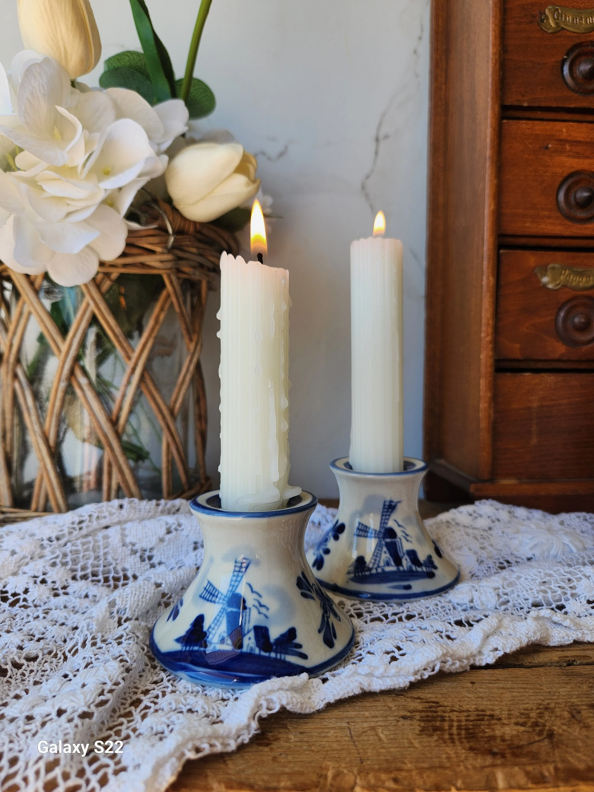 Vintage japan candle holder pair