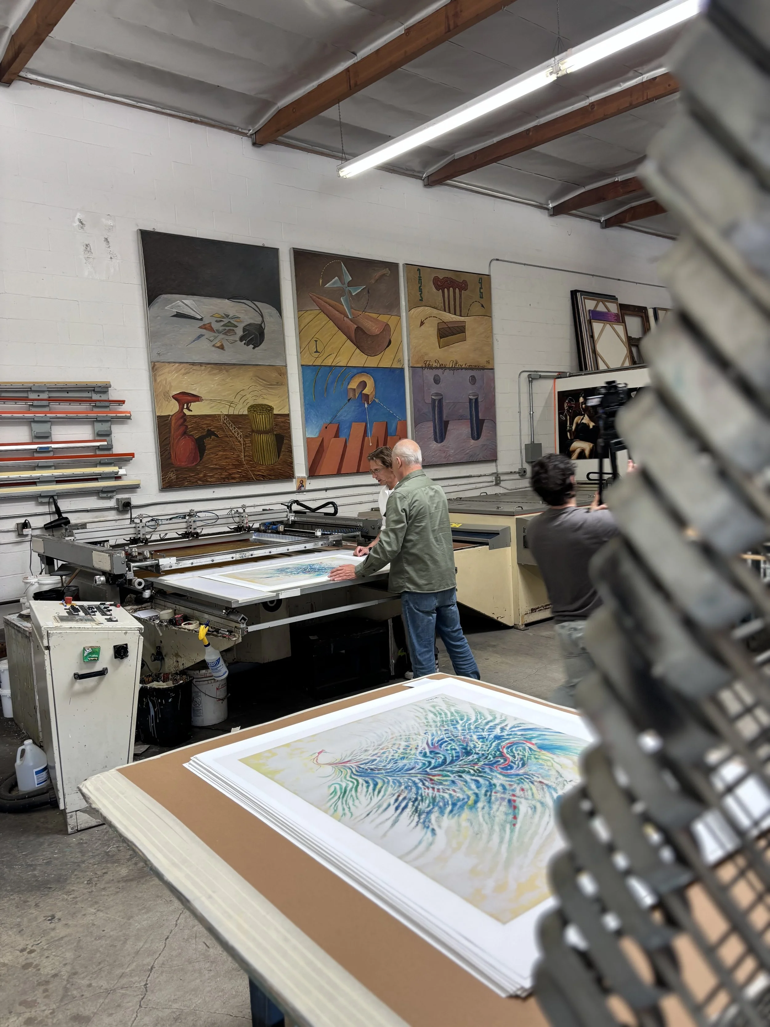 Prints held in the Kolibri studio between production runs and approval rounds.