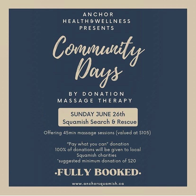 I&rsquo;m so excited to participate in this new venture with @anchorsquamish . Jenn comes up with such creative ways, as a clinic owner, to build community and support some of the great organizations doing amazing work in Squamish. ❤️ l
Plus it&rsquo
