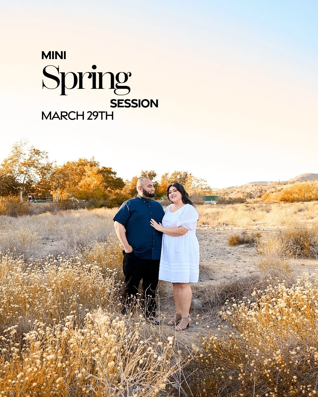 Spring Mini Sessions 🌸🌷
Get your family portrait or engagement session with me this seasons.
Spring Mini Session Includes:
- Price: $$250
- 📍Location: Irvine
- Date: March 29th
- 20 Minute Session
- 📸 40+ Moments
- High Resolution Digitals
- Up t