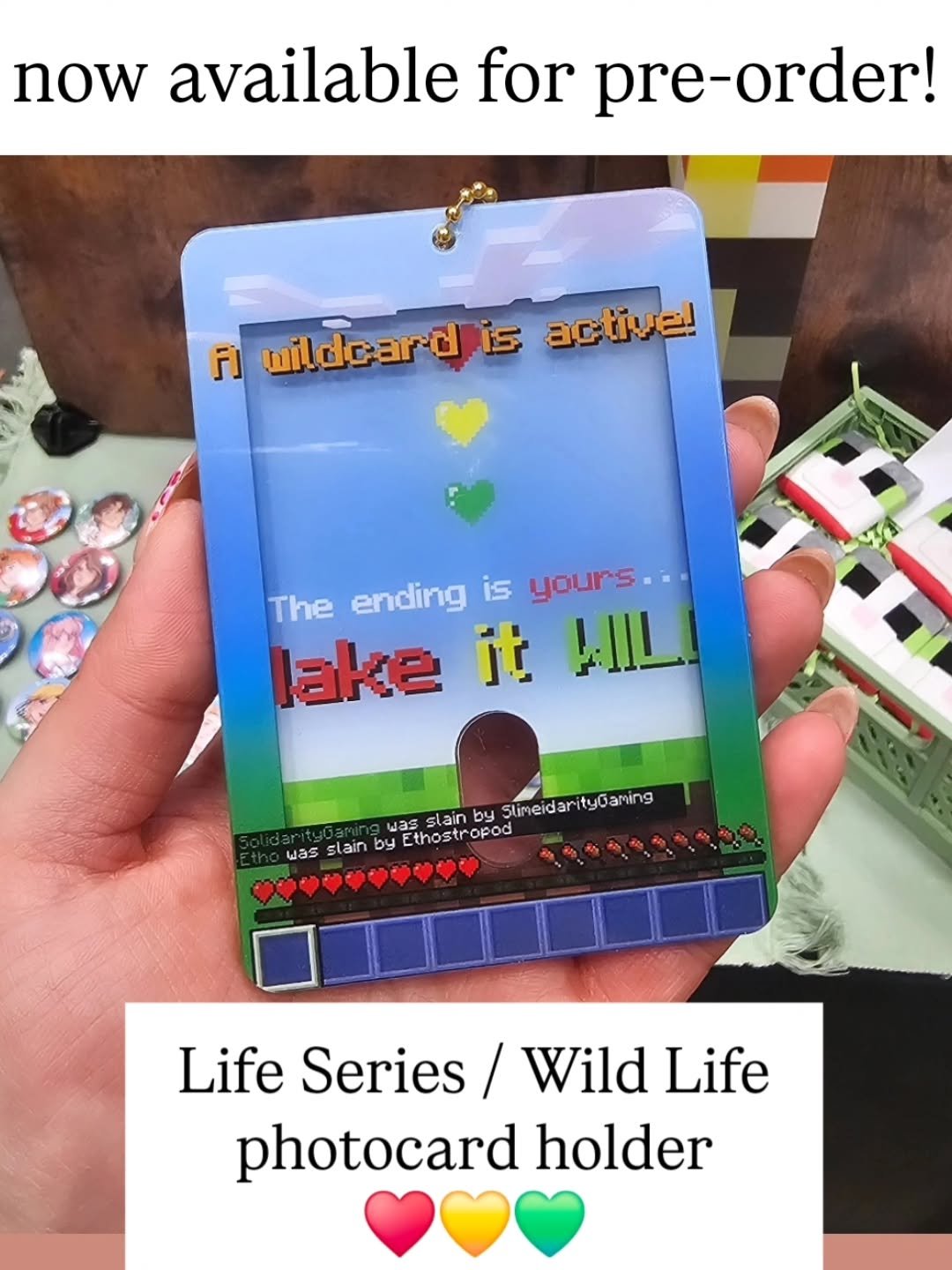 available on my website!&hearts;️💛💚
》www.ginshi.co.uk 《

pc holder designed by @bebechu_art 

#lifeseries #mcyt #wildlife #hermitcraft #mcytfanart