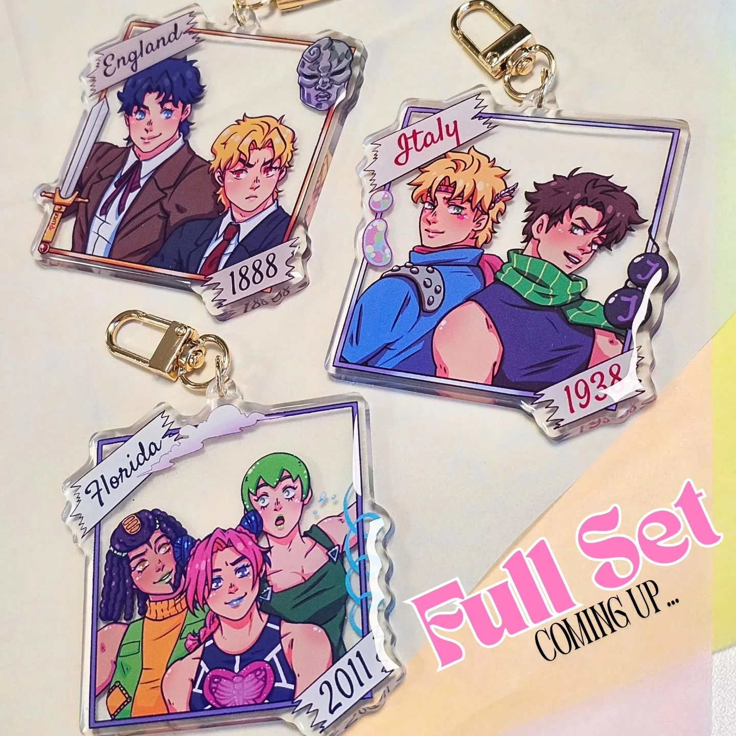 new items 💫💖‼️

full set of refurbished Jojo charms! ⭐️ (photos soon)
Leon + Grace RE9 charms! 🩸
Mon, R2D2 + Chopper added to the SW set! 🌌
XLOV sticker set! 💘

first available at Megacon Birmingham next weekend!

#jjba #residentevilrequiem #sta