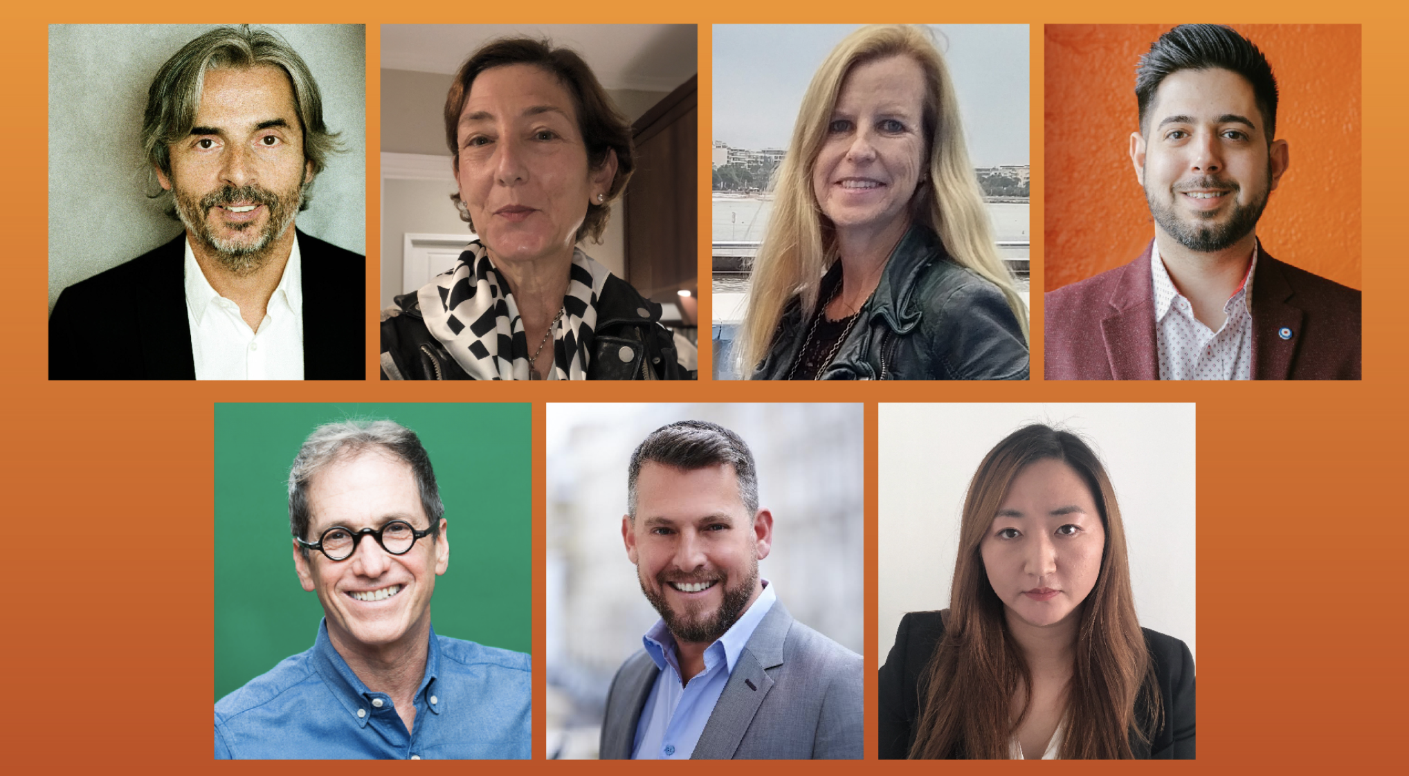 BOARD OF GLOBAL INFLUENCERS Top Row-Markus Andorfer; Jennifer Chrein (Monier-Williams); Christine Waage; Jonathan Abraham  Bottom Row-Dean Koocher; David Levine; Summer Yang