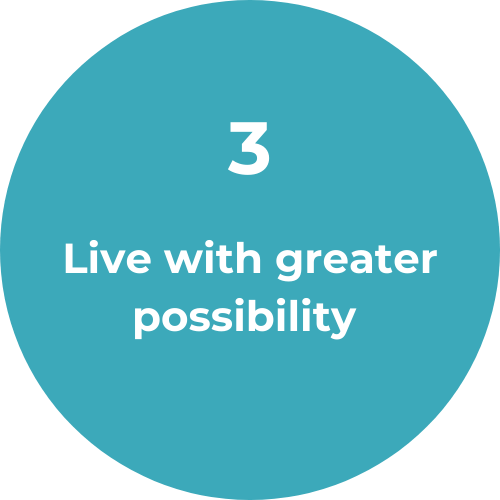 Step 3 in working with a life coach for women: Live with greater possibility.