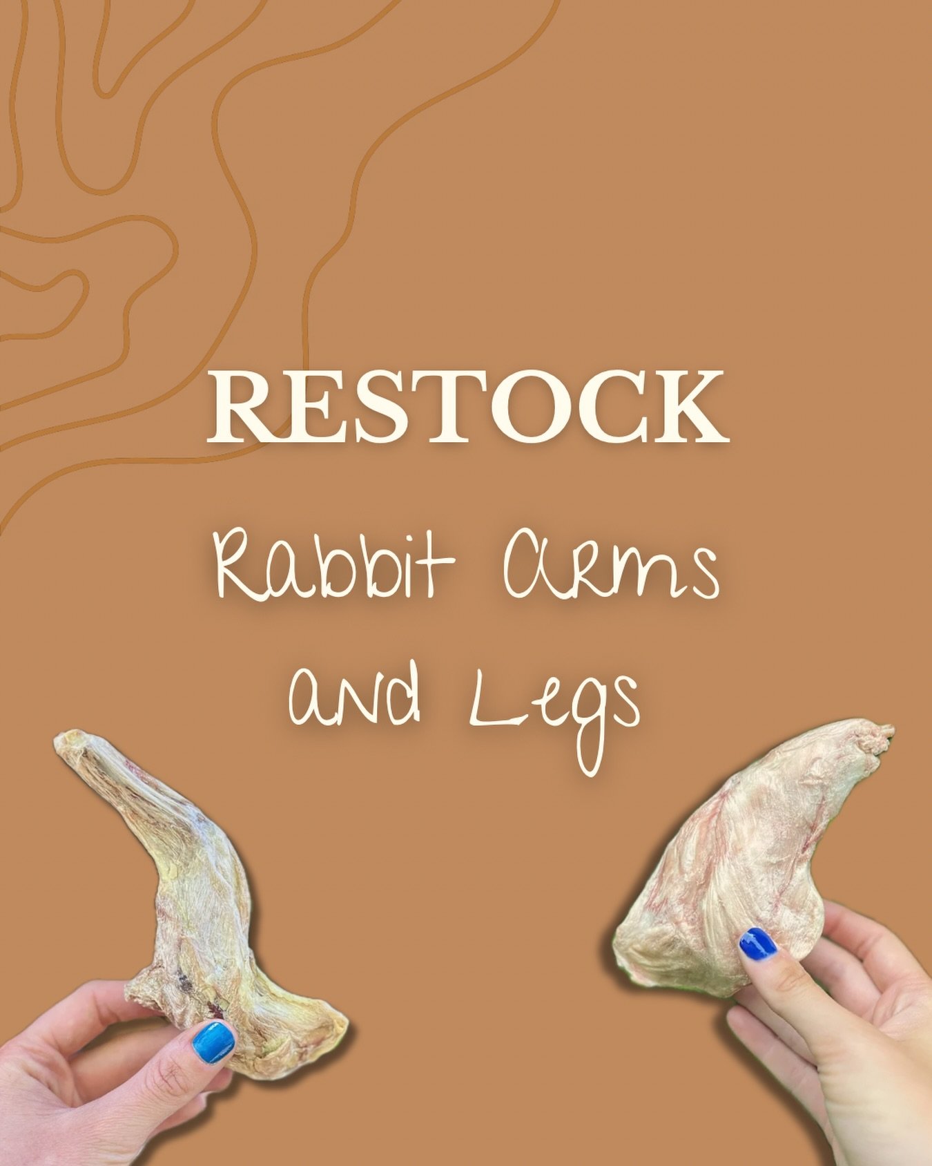 RUN 🏃&zwj;♀️ Freeze Rabbit Arms &amp; Back Legs are back in stock! 

These go quick so you&rsquo;ll want to snag them while you can! 

#naturaldogchew #farmtodog #rawfeedingcommunity #dogenrichment #singleingredientdogtreats