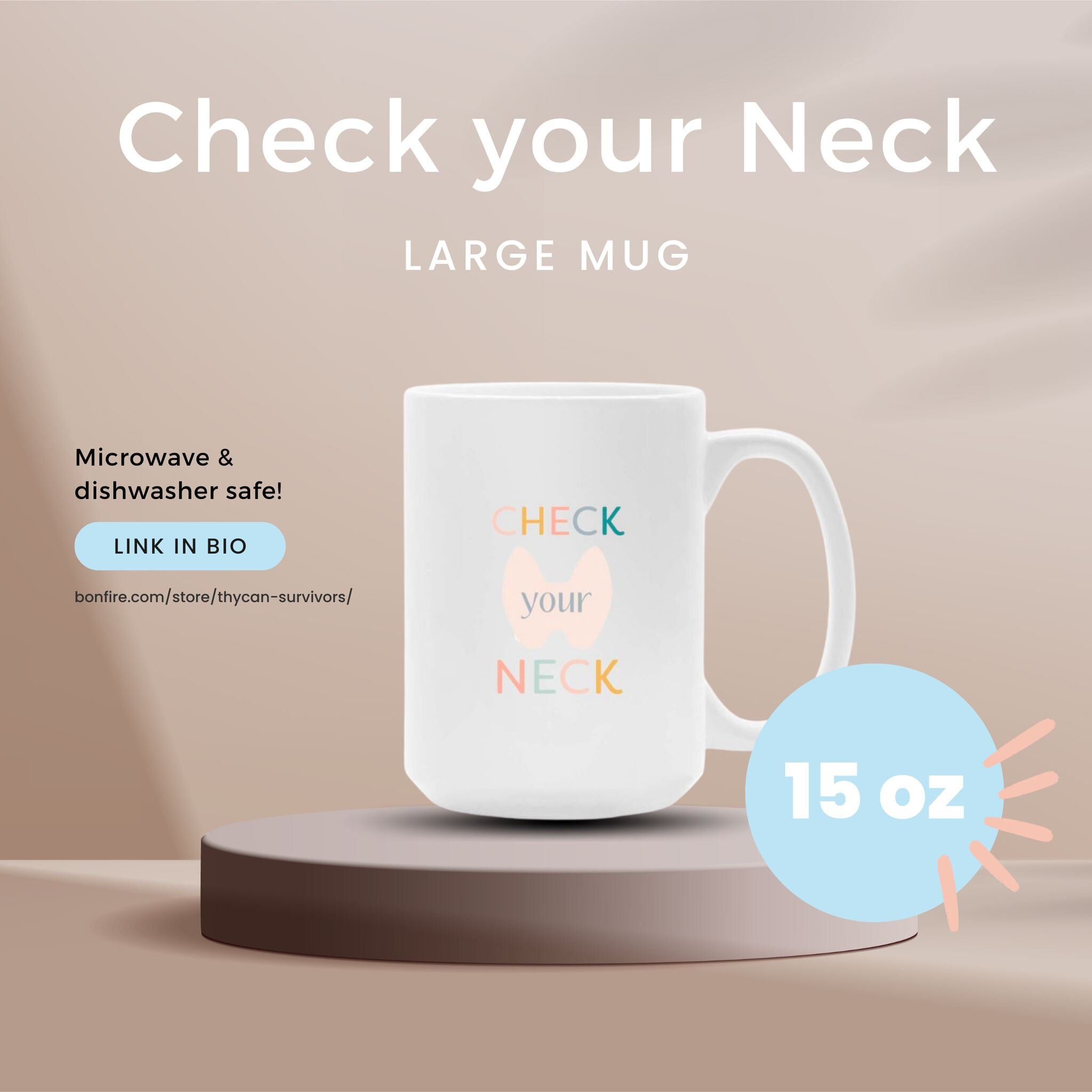 I think it's safe to say it's officially cozy season! 😊 Did you know we have a 15 oz big boy mug in our online shop?? Check it out at https://www.bonfire.com/rainbow-pastel-check-your-neck-mug/ 💙

#bonfire#wearebonfire#thyroidcancer#checkyourneck#n