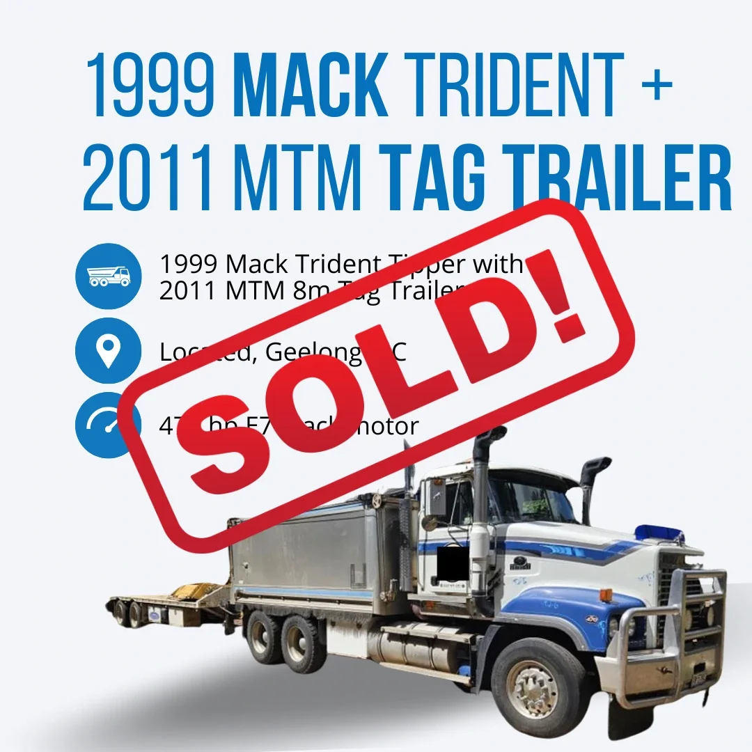 Sold: 1999 Mack Trident Tipper with 2011 MTM 8m Tag Trailer