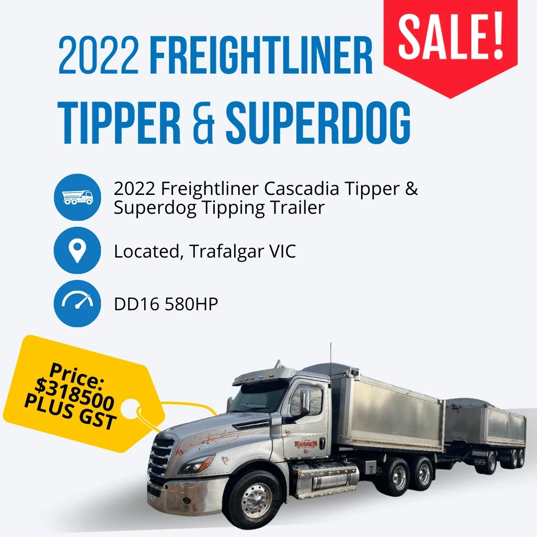2022 Freightliner Cascadia Tipper & Superdog Tipping Trailer