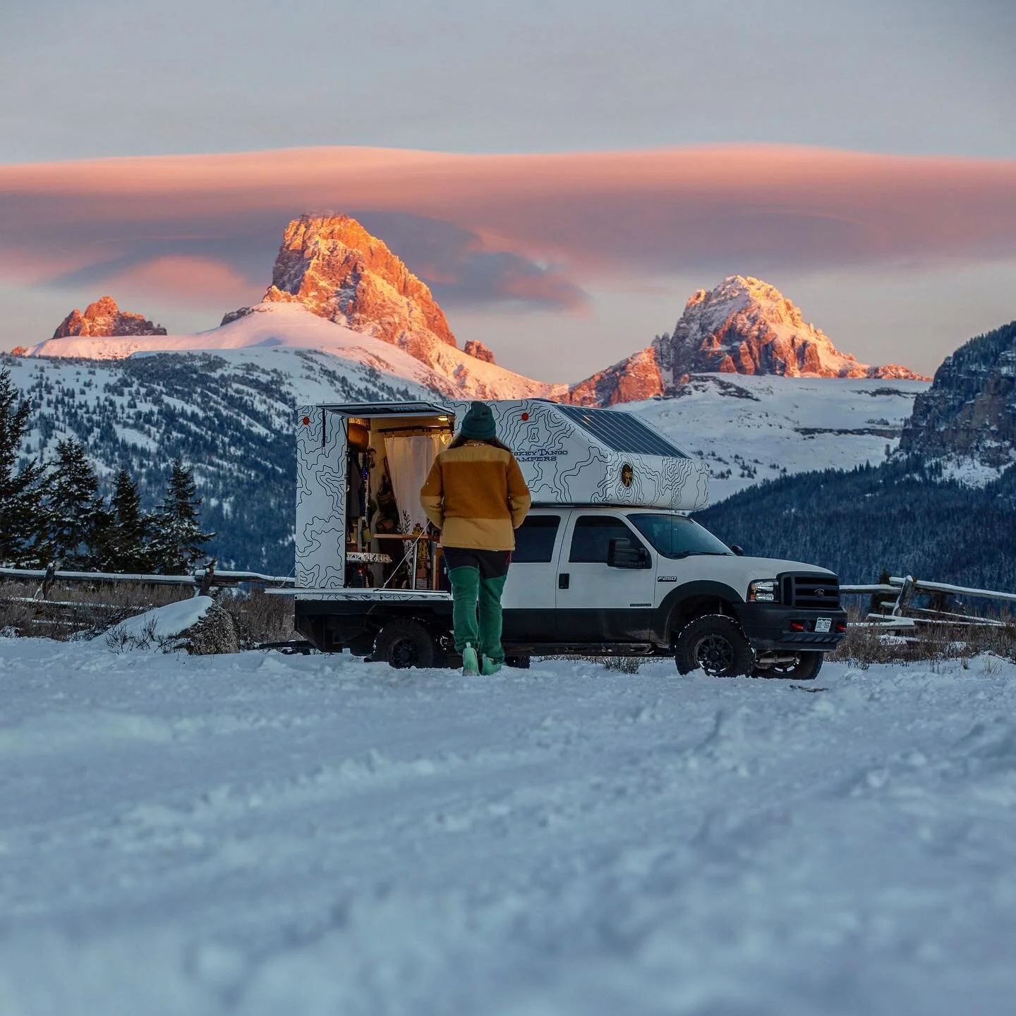 The Tetons are a sight to behold. Throw back to last winter. We love the patio because it allows us to open up to all of the beautiful places we get to visit. We hate feeling like we&rsquo;re in a sardine can, and love the feeling of being a part of 
