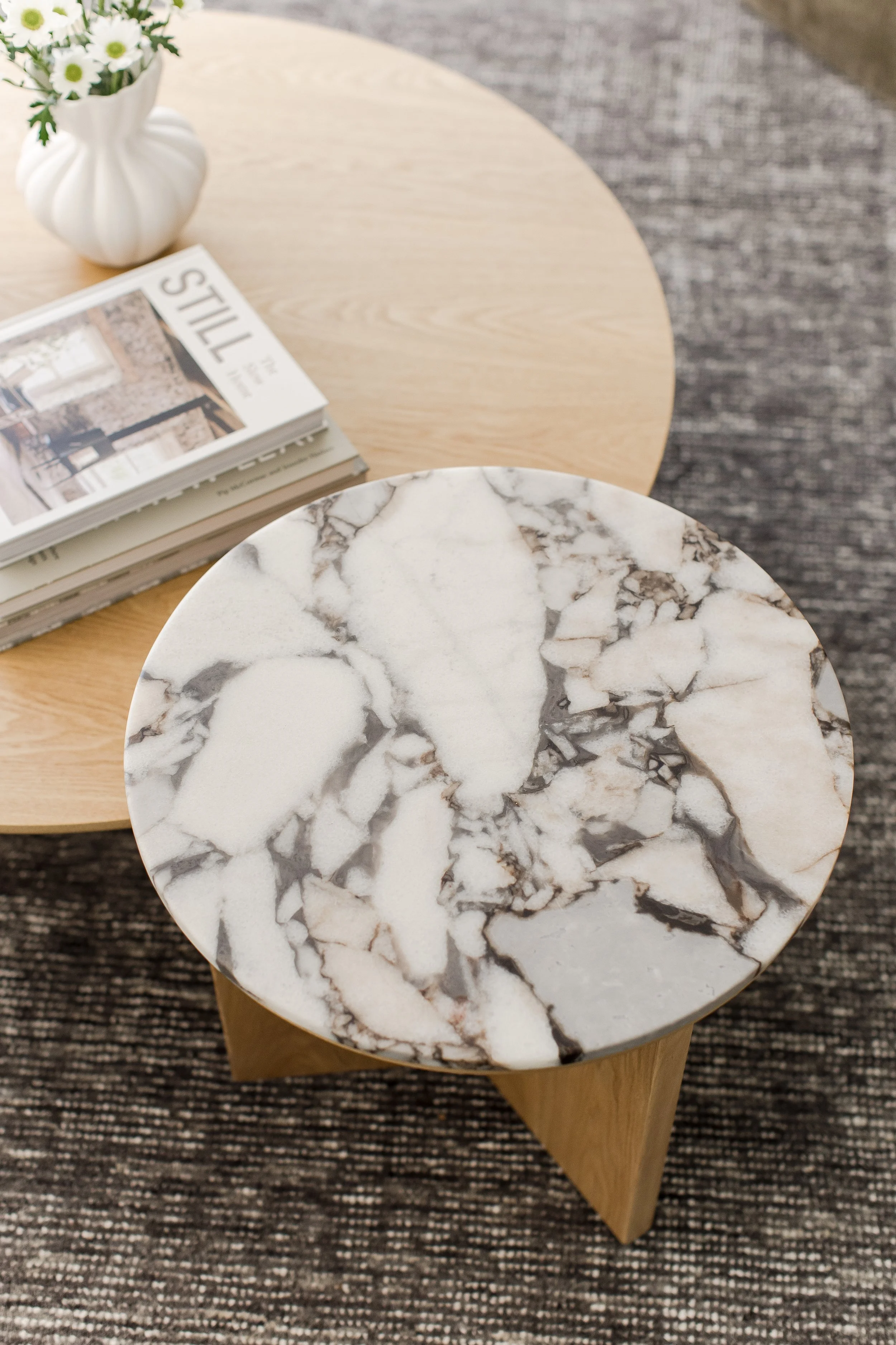Marble and Timber Coffee Table Style