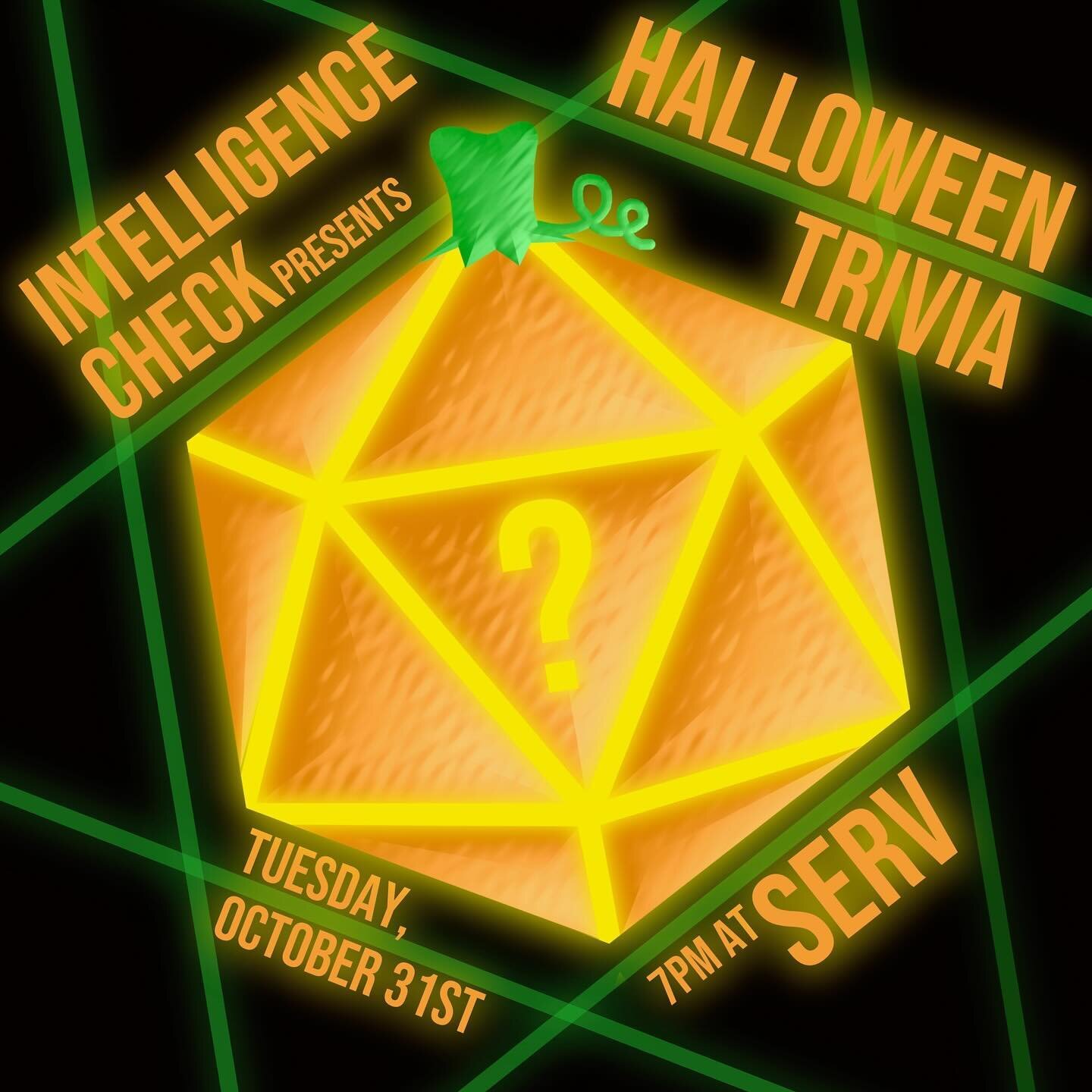 Join us on Halloween for a spookily spectacular night of trivia at @servfun! You don&rsquo;t want to miss out on the creepy-crawly questions and answers we&rsquo;ve got in store for you!