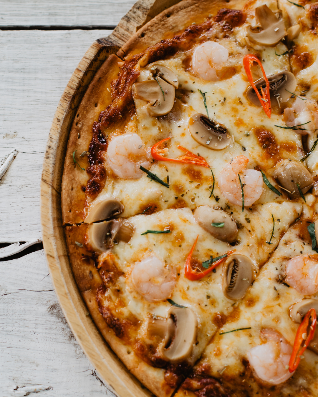Prawn &amp; Mushroom Pizza