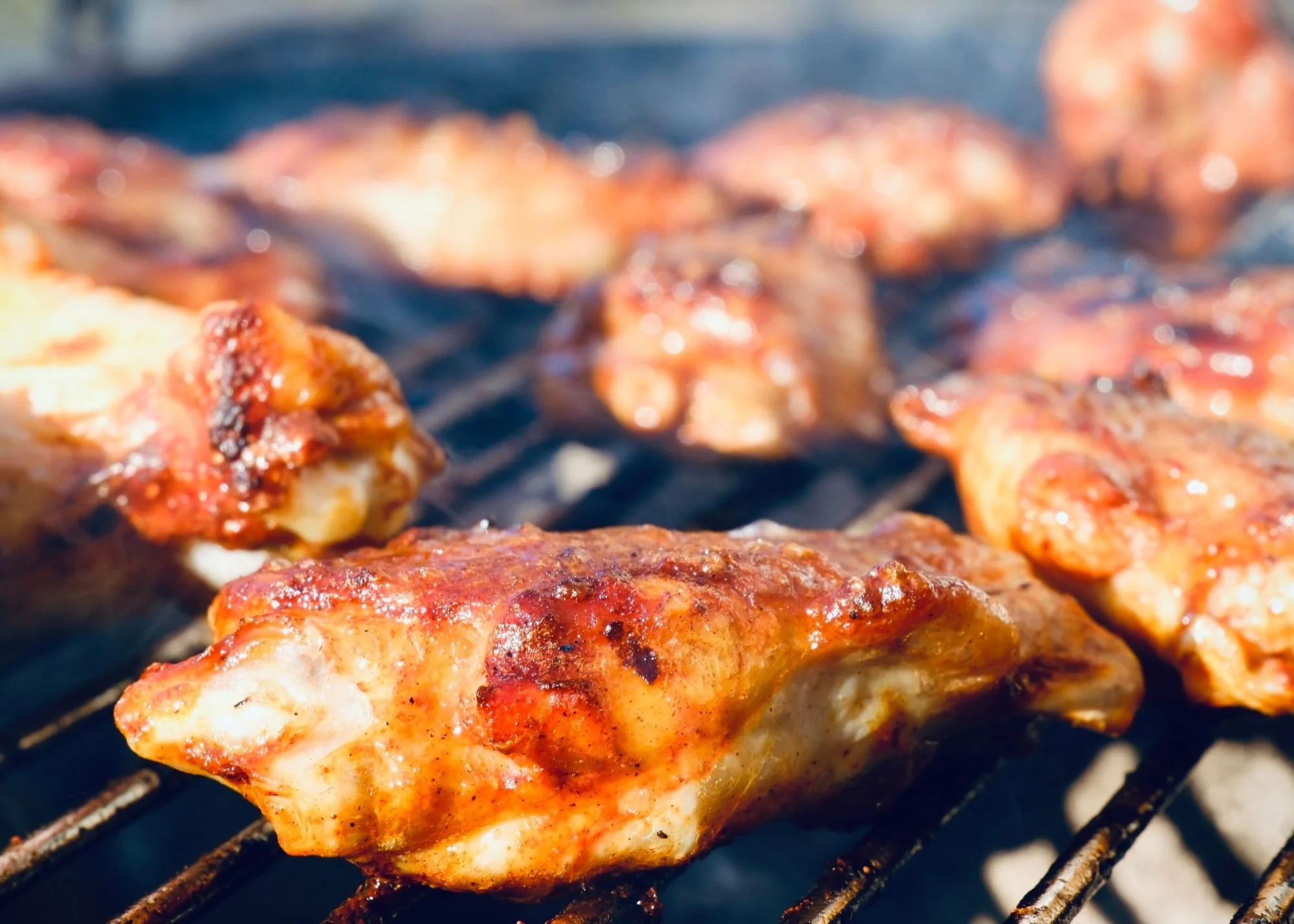 chicken grilling on a bbq