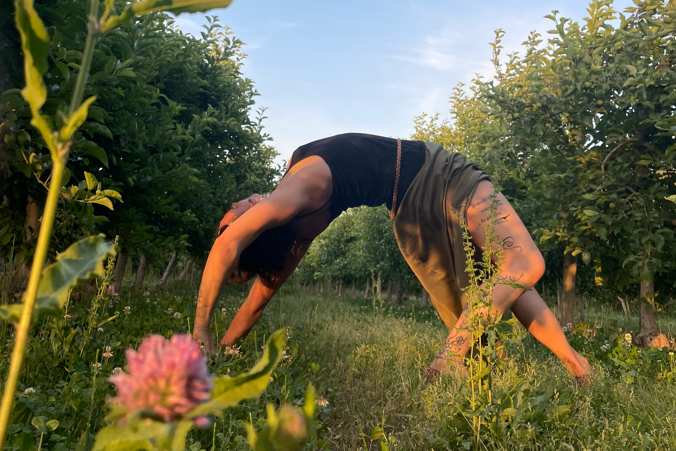 Pratique de yoga en lien avec la nature, favorisant l’espace, la fluidité et la présence