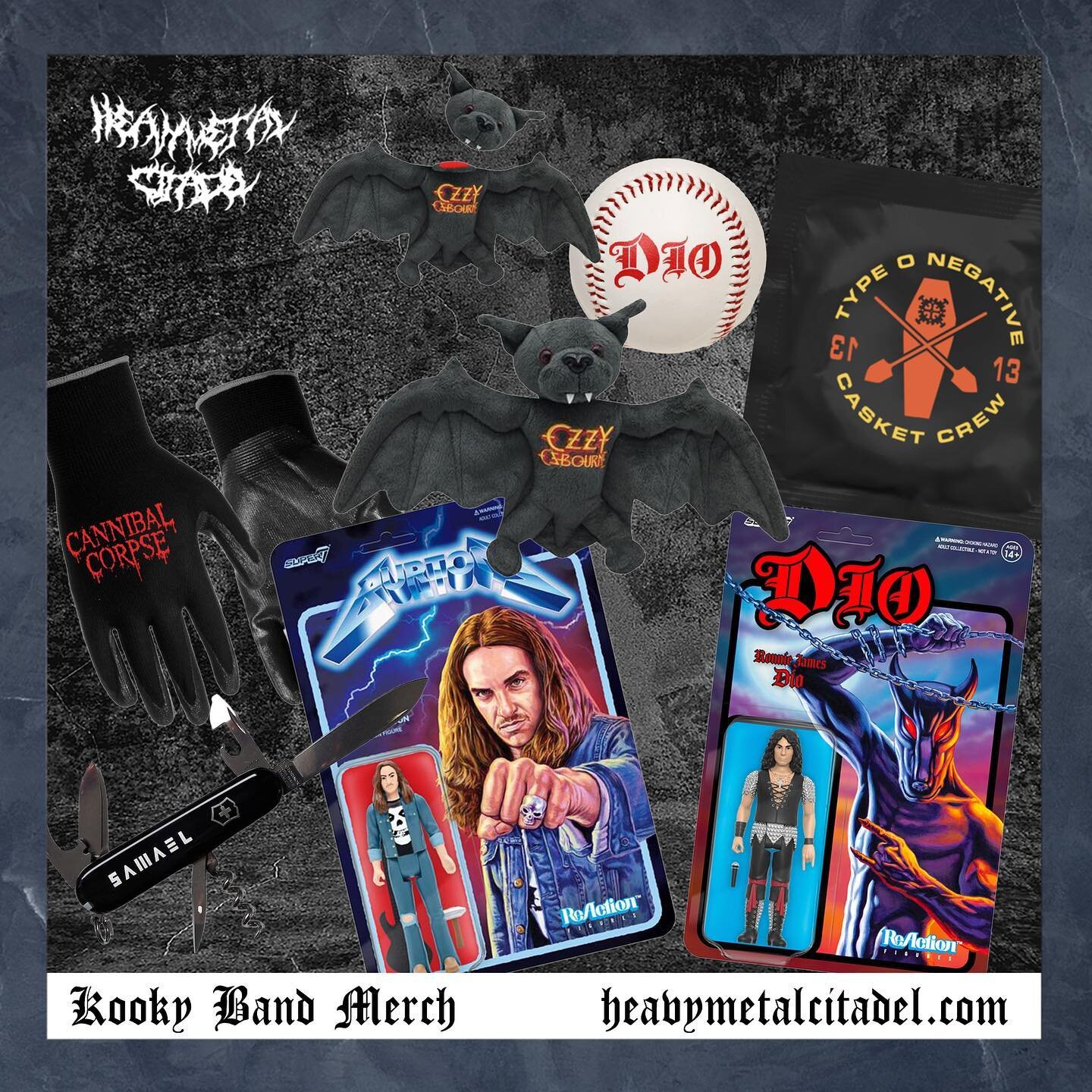 🔥KOOKY BAND MERCH🔥Citadelians, if you're looking for more kooky and unusual band merch, head over to our Metal Merch Bazaar page on heavymetalcitadel.com. We've got some merch from @typeonegativeofficial, @cannibalcorpseofficial, @behemothofficial,