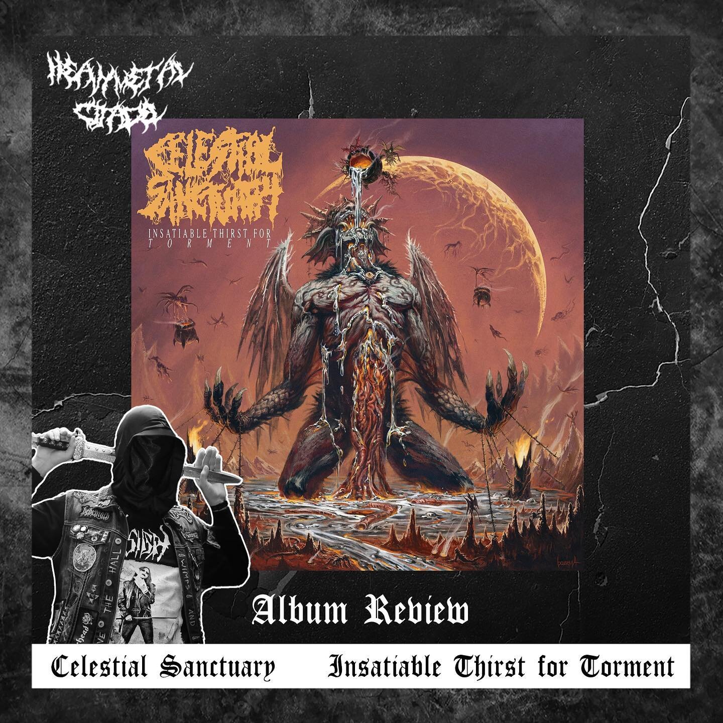 🔥NEW ALBUM REVIEW featuring @celestialsanctuarydeathmetal 🔥
Dive into the ear shattering depths of Death Metal mayhem with Celestial Sanctuary's latest album: &quot;Insatiable Thirst For Torment&quot;. More intense, more grotesque, and titles that 