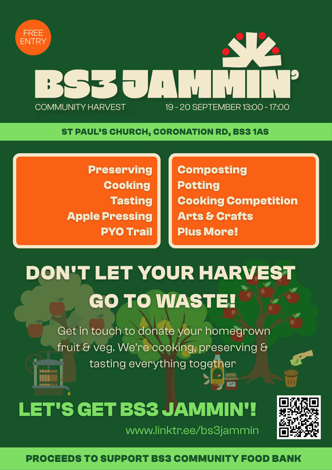 Poster of BS3 Jammin Community Harvest 2026