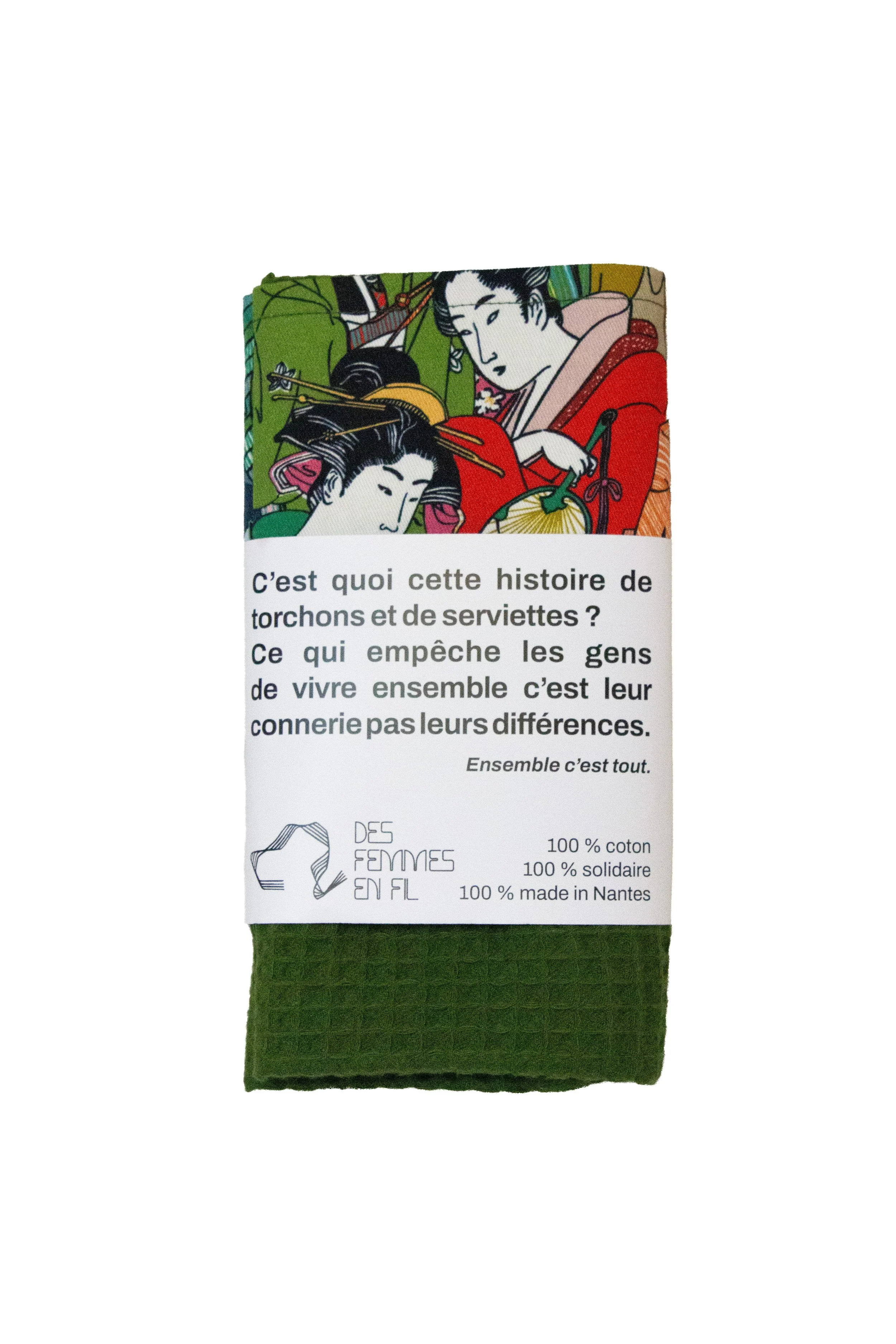 Torchon motif geisha & kaki