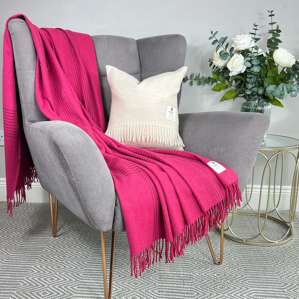 Cashmere & Merino Throw – Alpine Wild Orchid | McNutt of Donegal