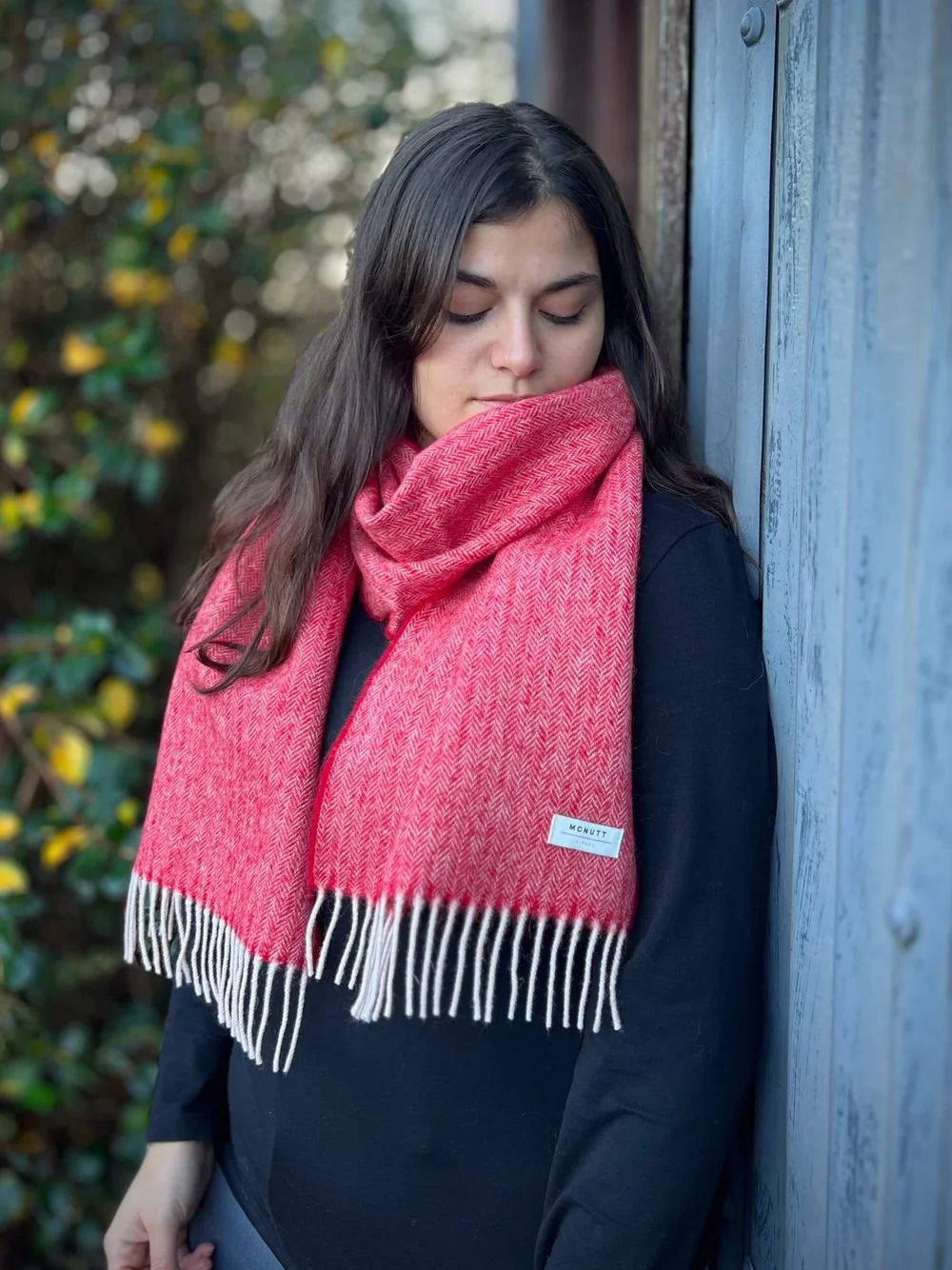 Alpaca Red Herringbone Scarf | McNutt of Donegal — McNutt of Donegal