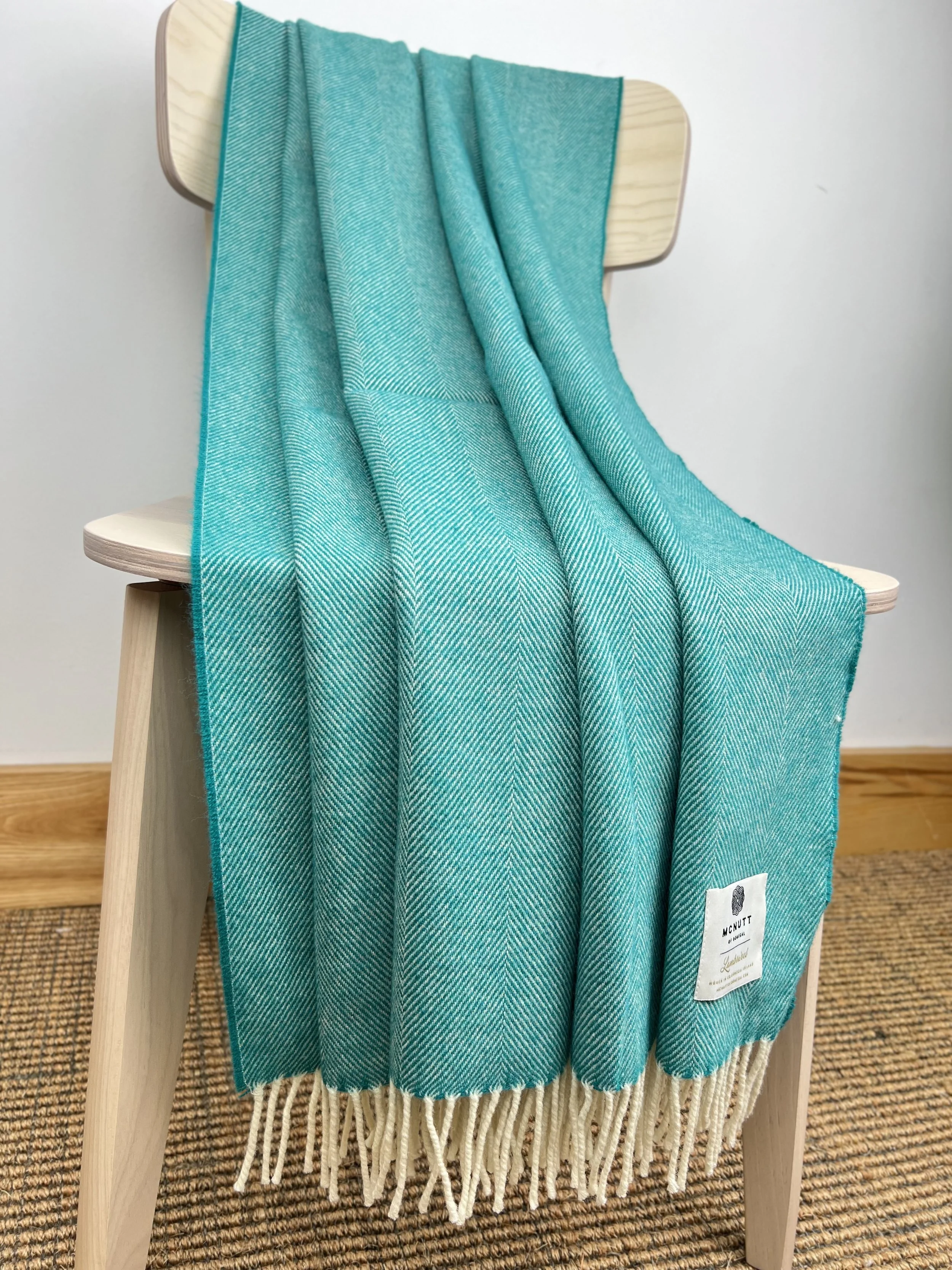 Tropical Green Herringbone Throw