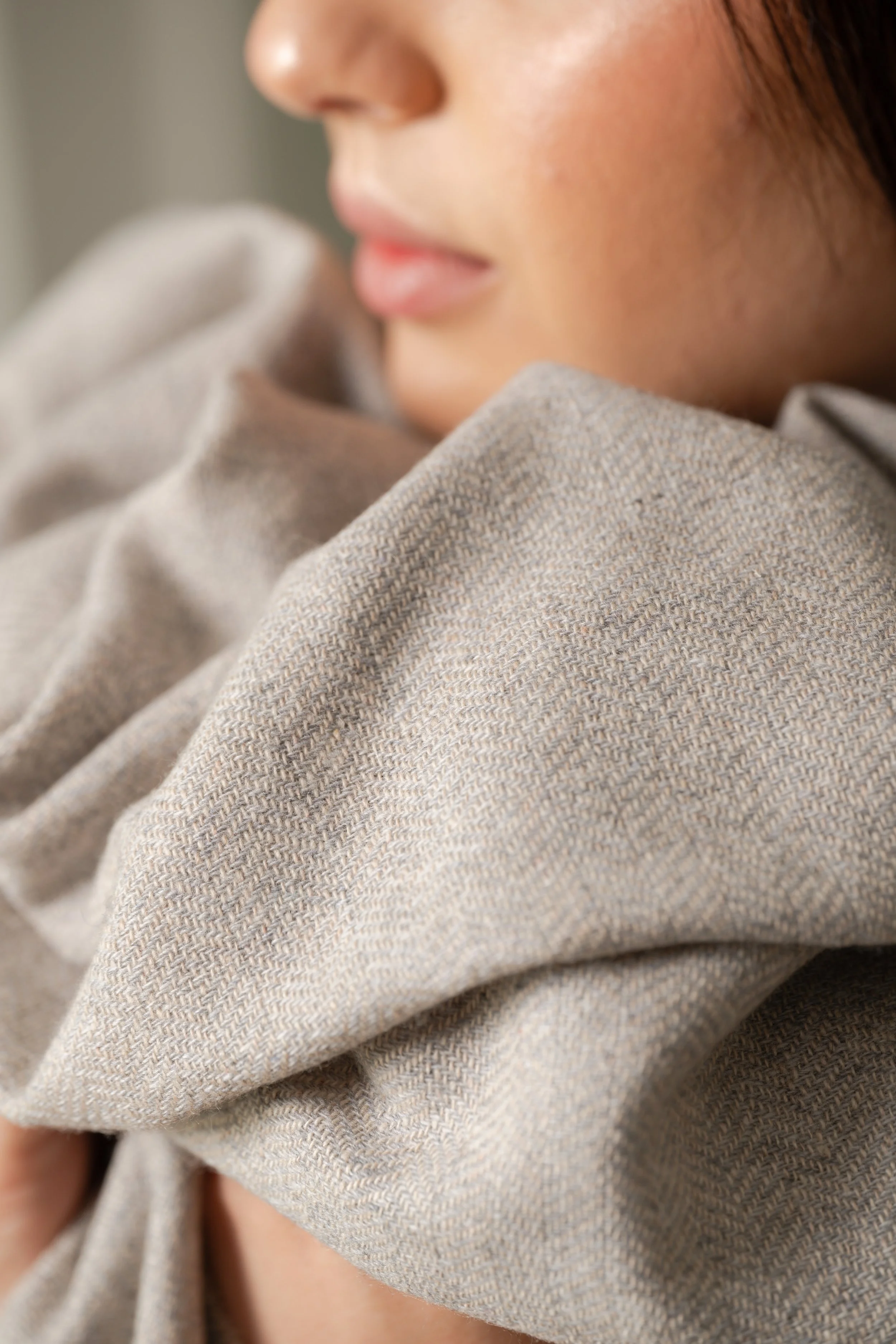 Natural and Dove 100% Cashmere Wrap