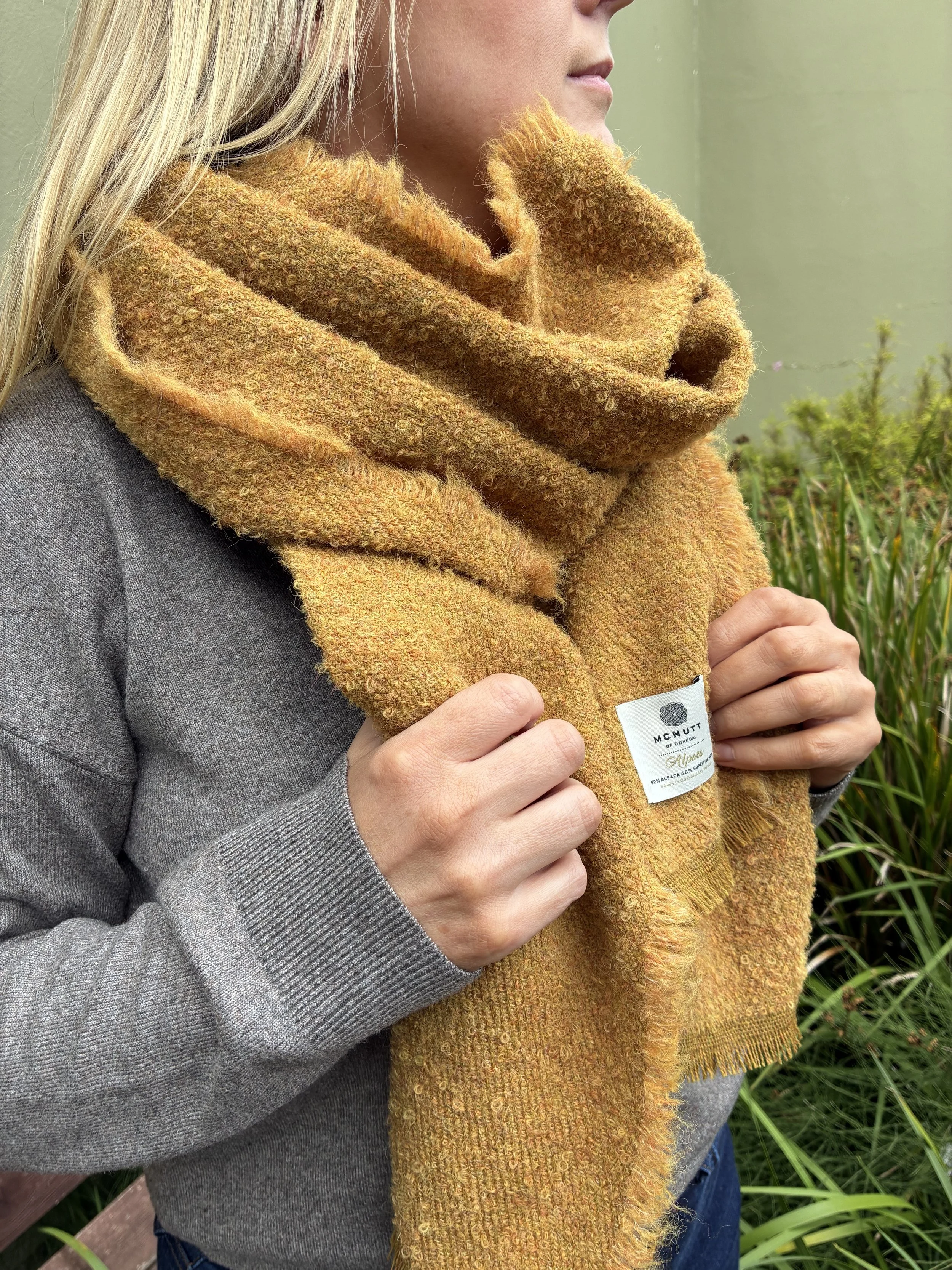 Bouclé Golden Corn Oversized Scarf