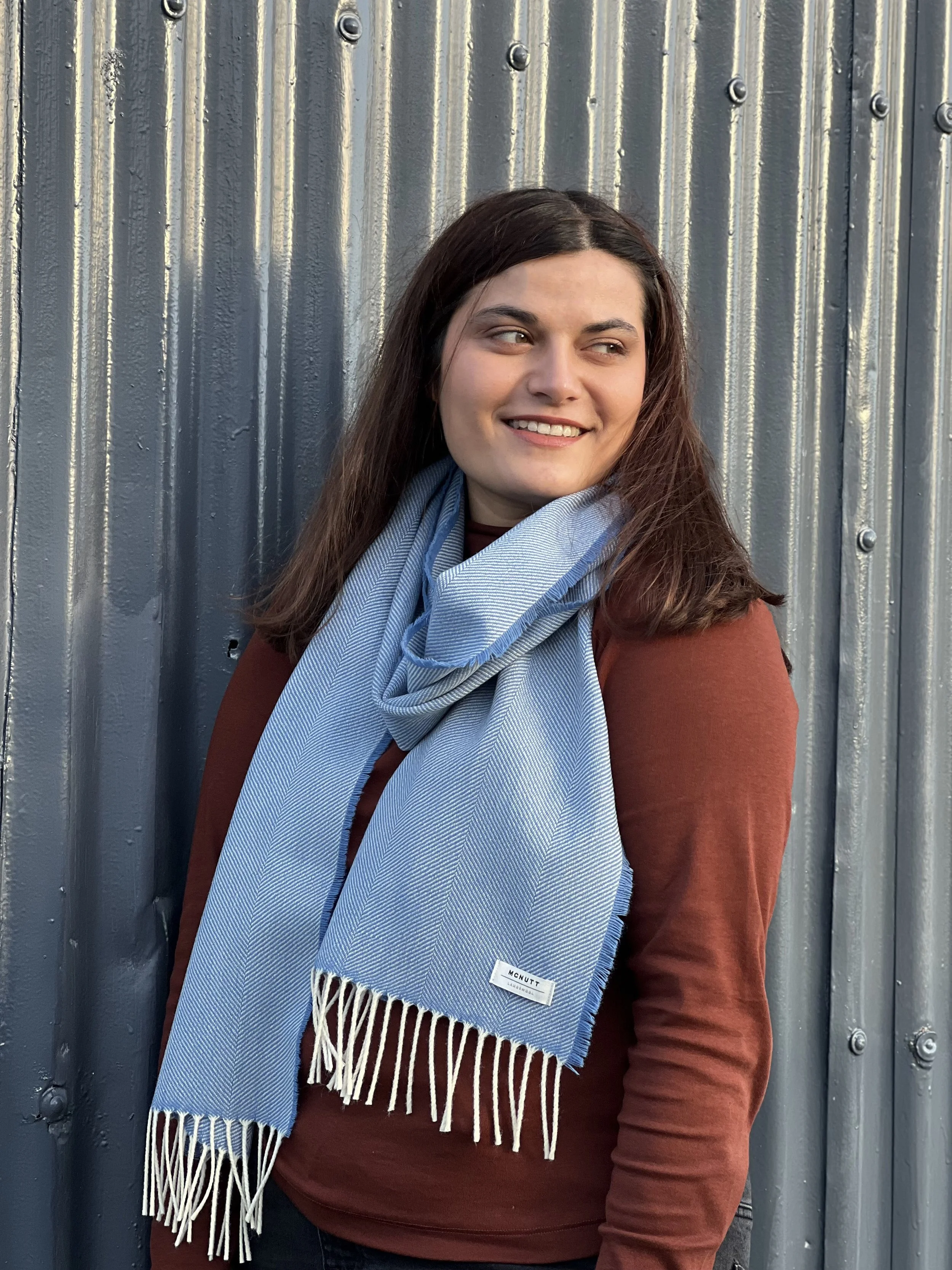 Cornflower Herringbone Scarf